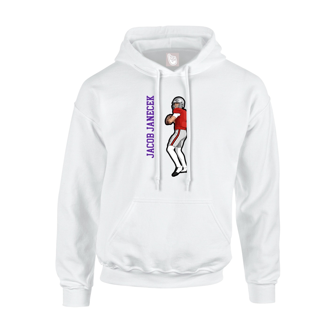 Hoodie — Name Vertical in White