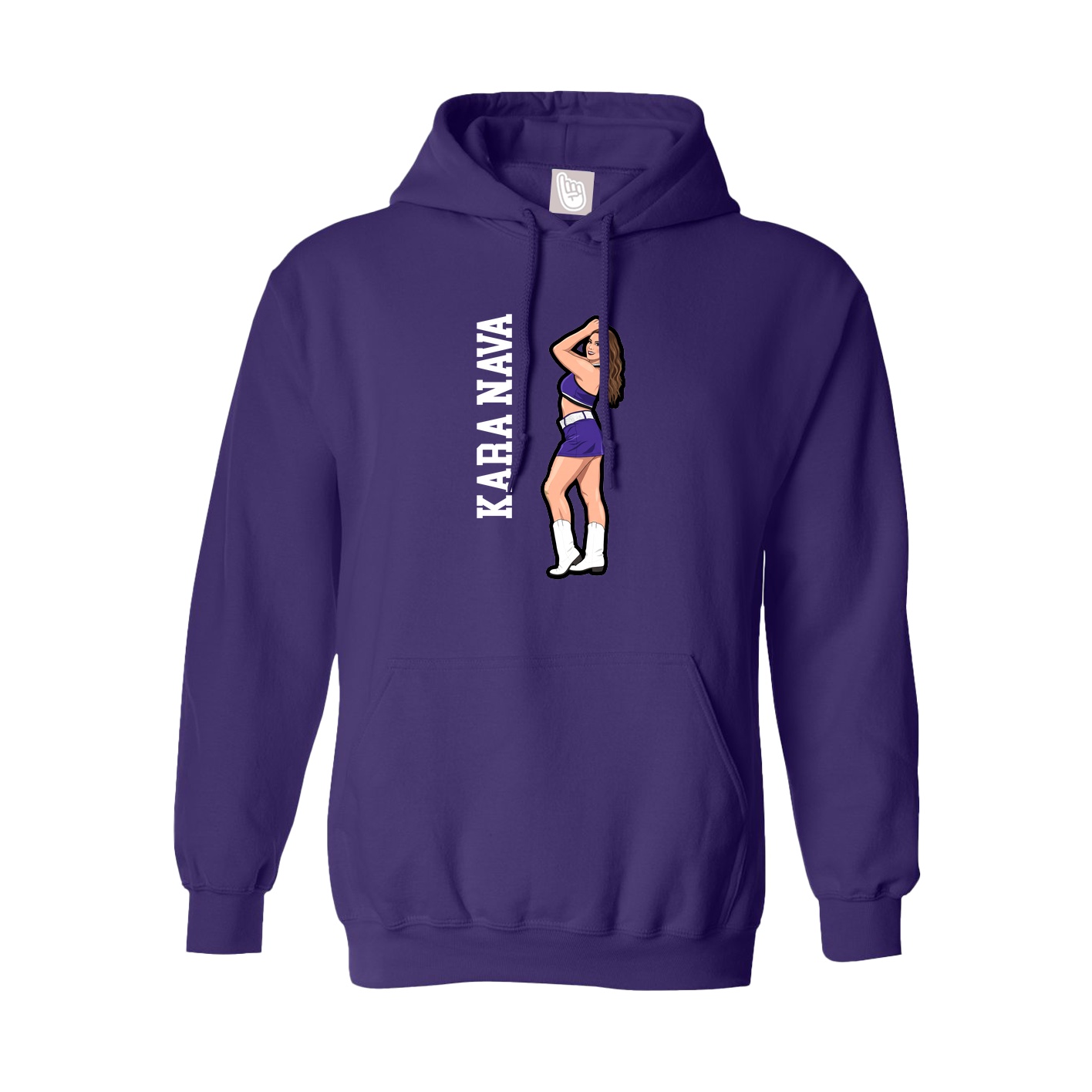 Youth Hoodie — Name Vertical in Purple