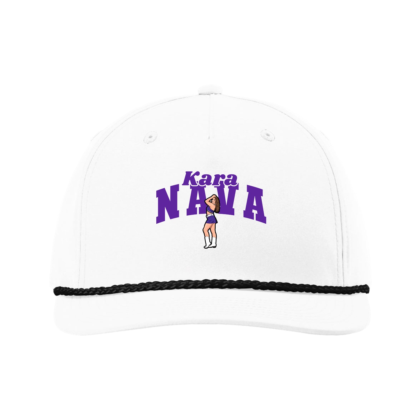 Five-Panel Classic Rope Cap — Signature Arch in White
