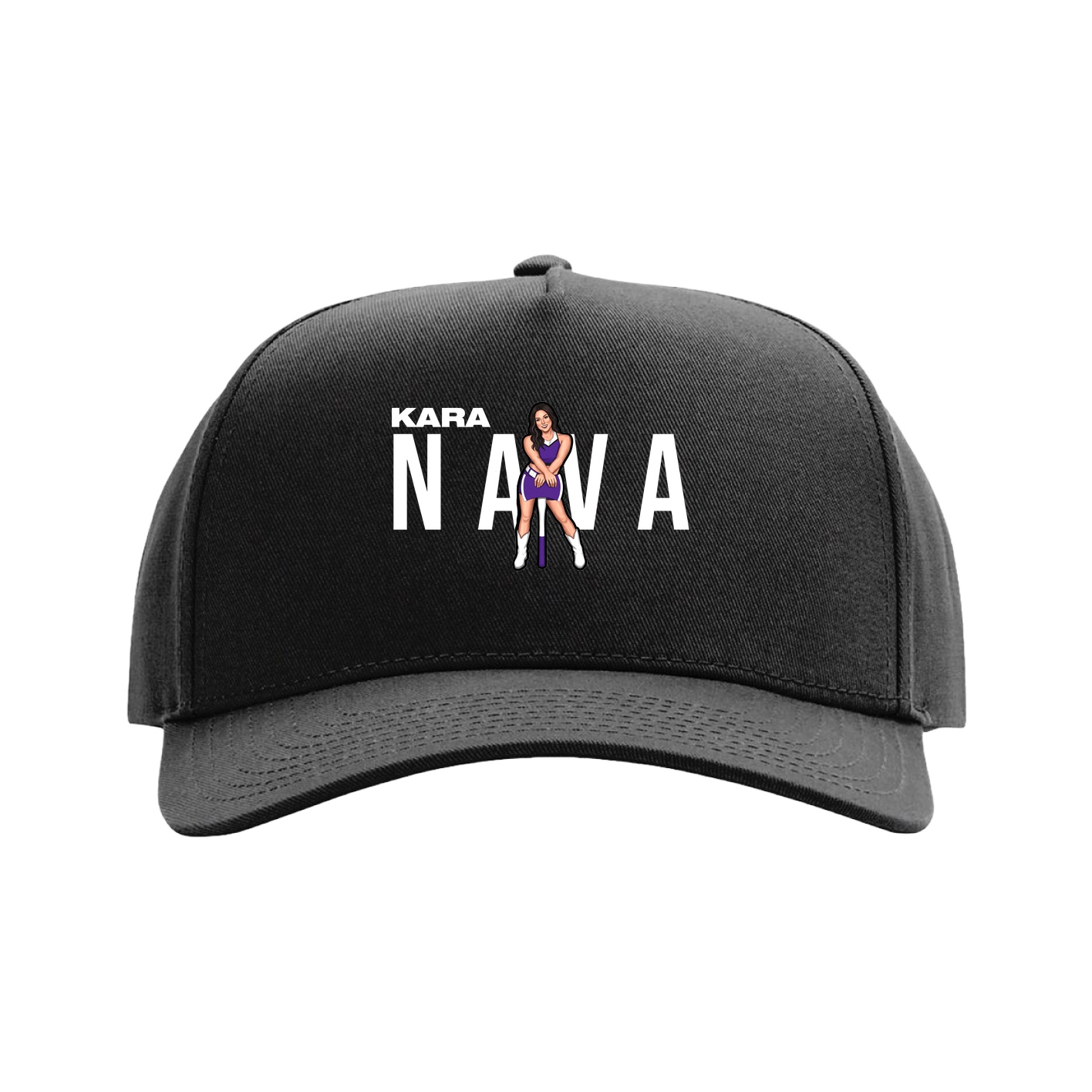 Full Fabric Five-Panel Champ Cap — Player Name in Black