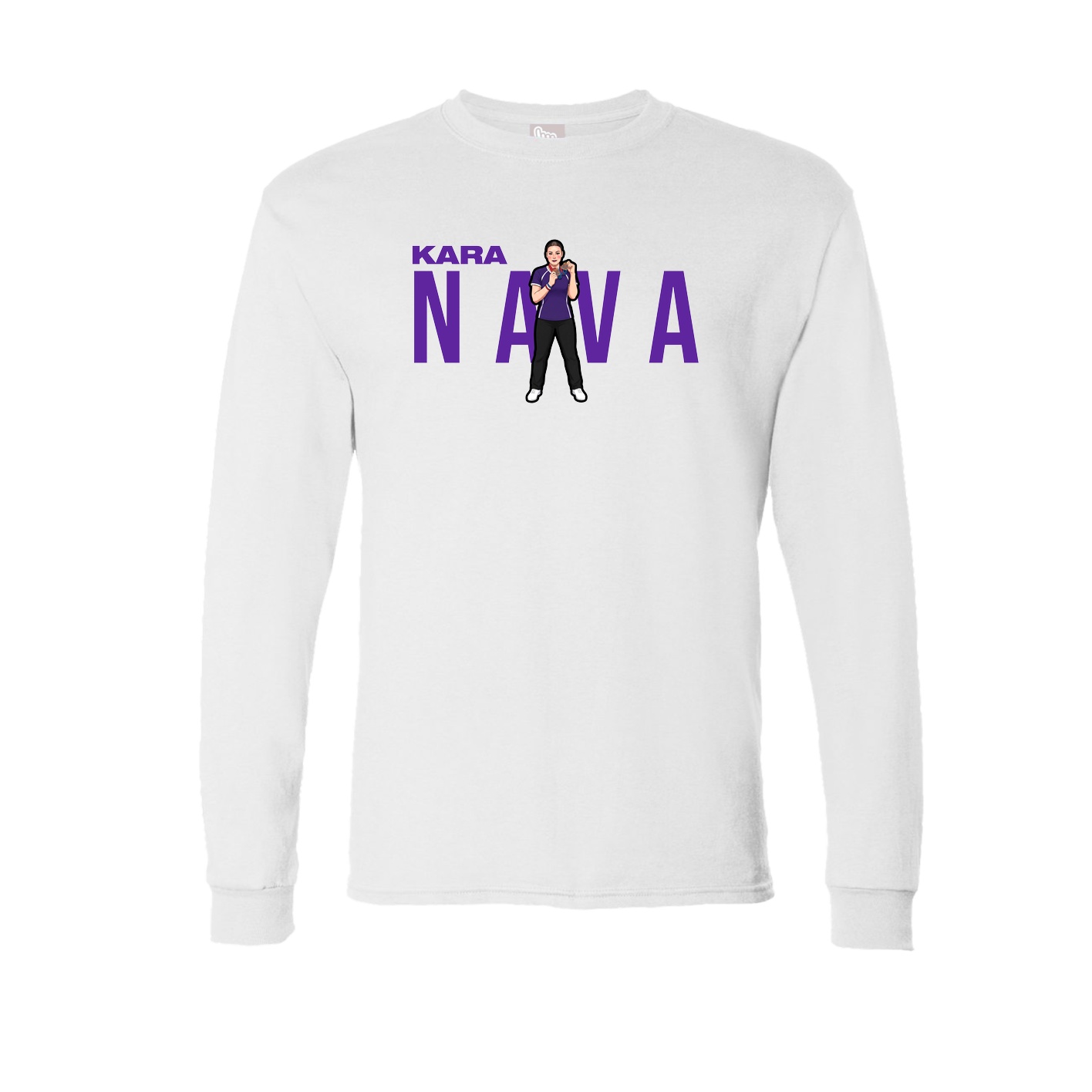 Long Sleeve Tee — Player Name in White