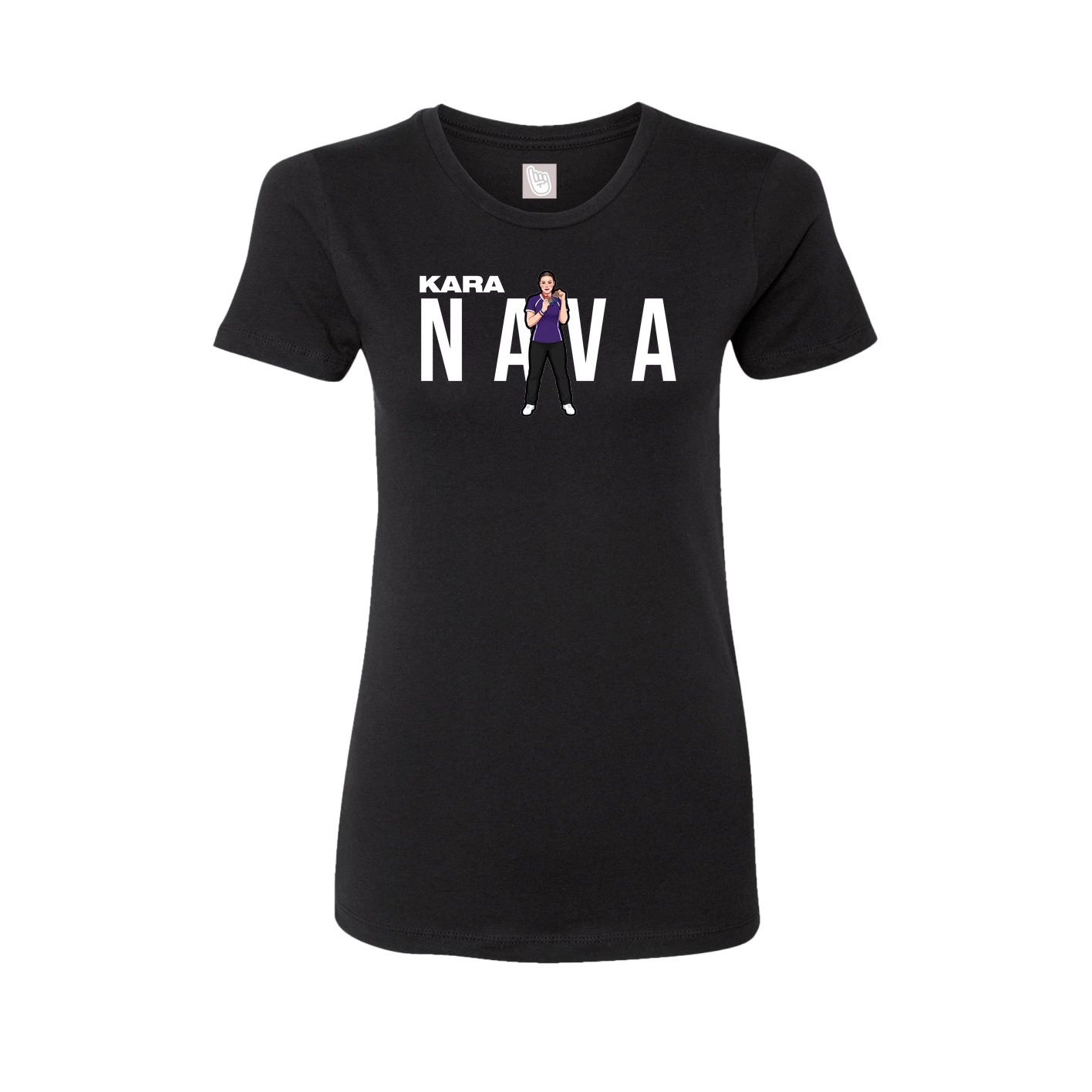 Fitted Women's Tee — Player Name in Black