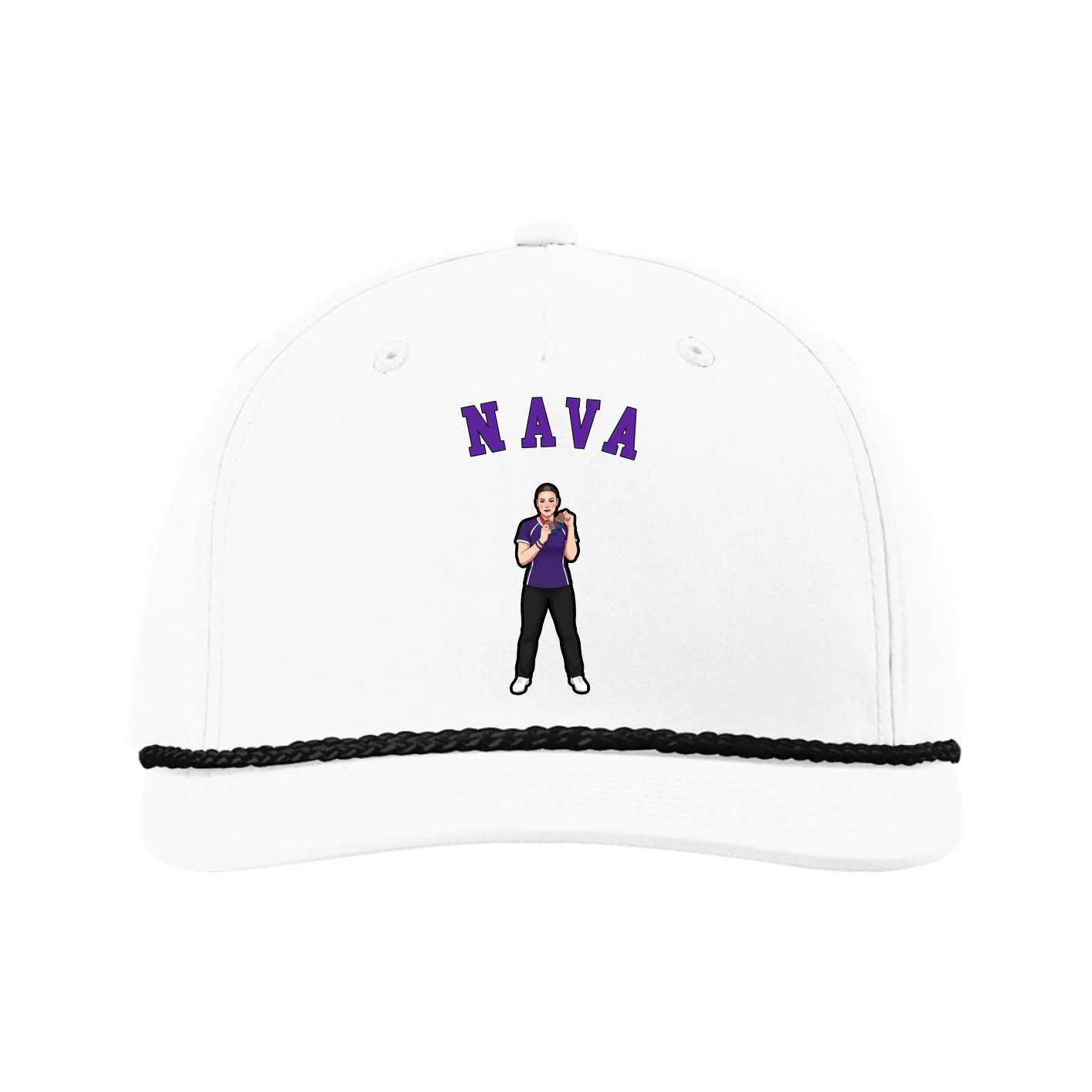 Five-Panel Classic Rope Cap — Shirsey Arch in White