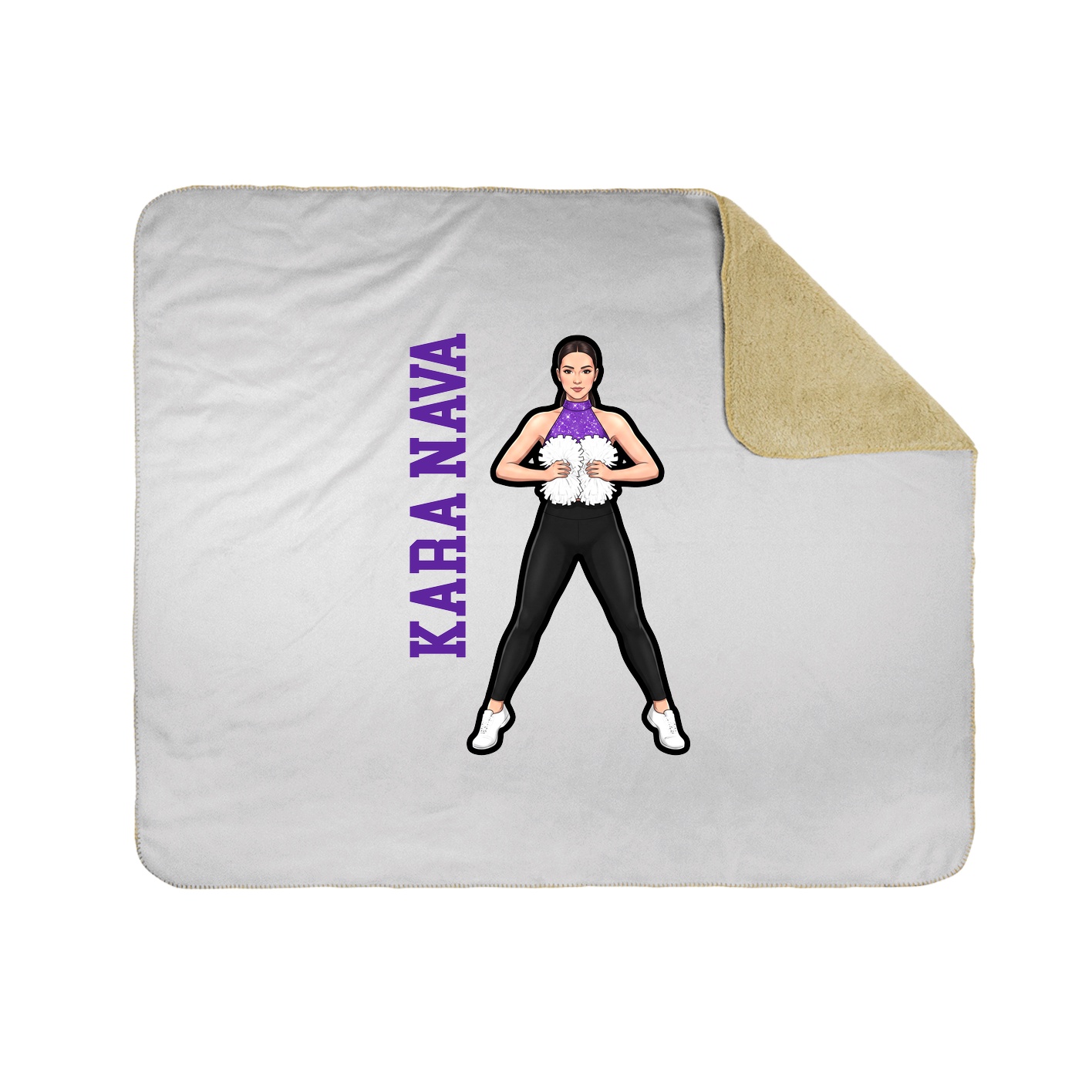 Throw Blanket — Name Vertical in White
