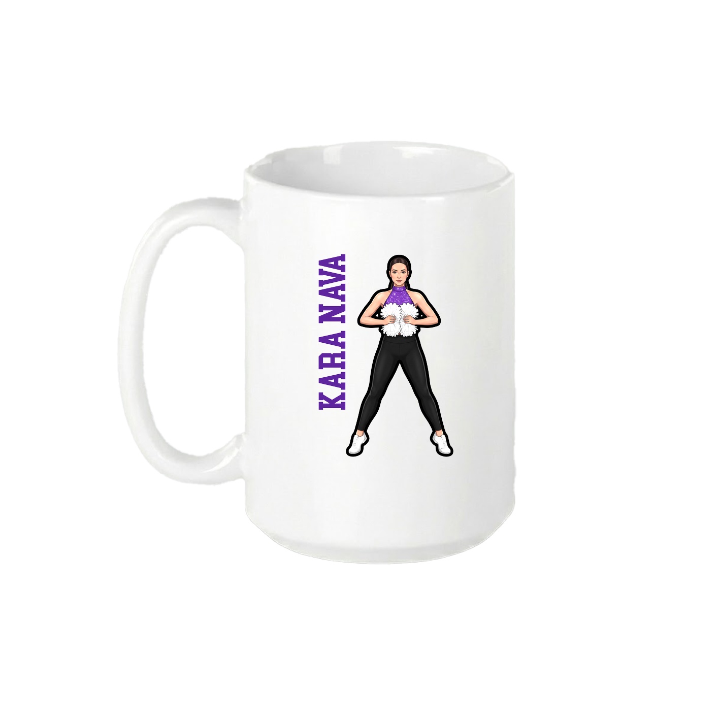 15oz Coffee Mug — Name Vertical in White