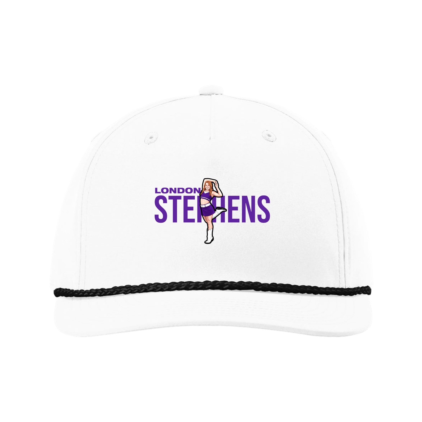 Five-Panel Classic Rope Cap — Player Name in White