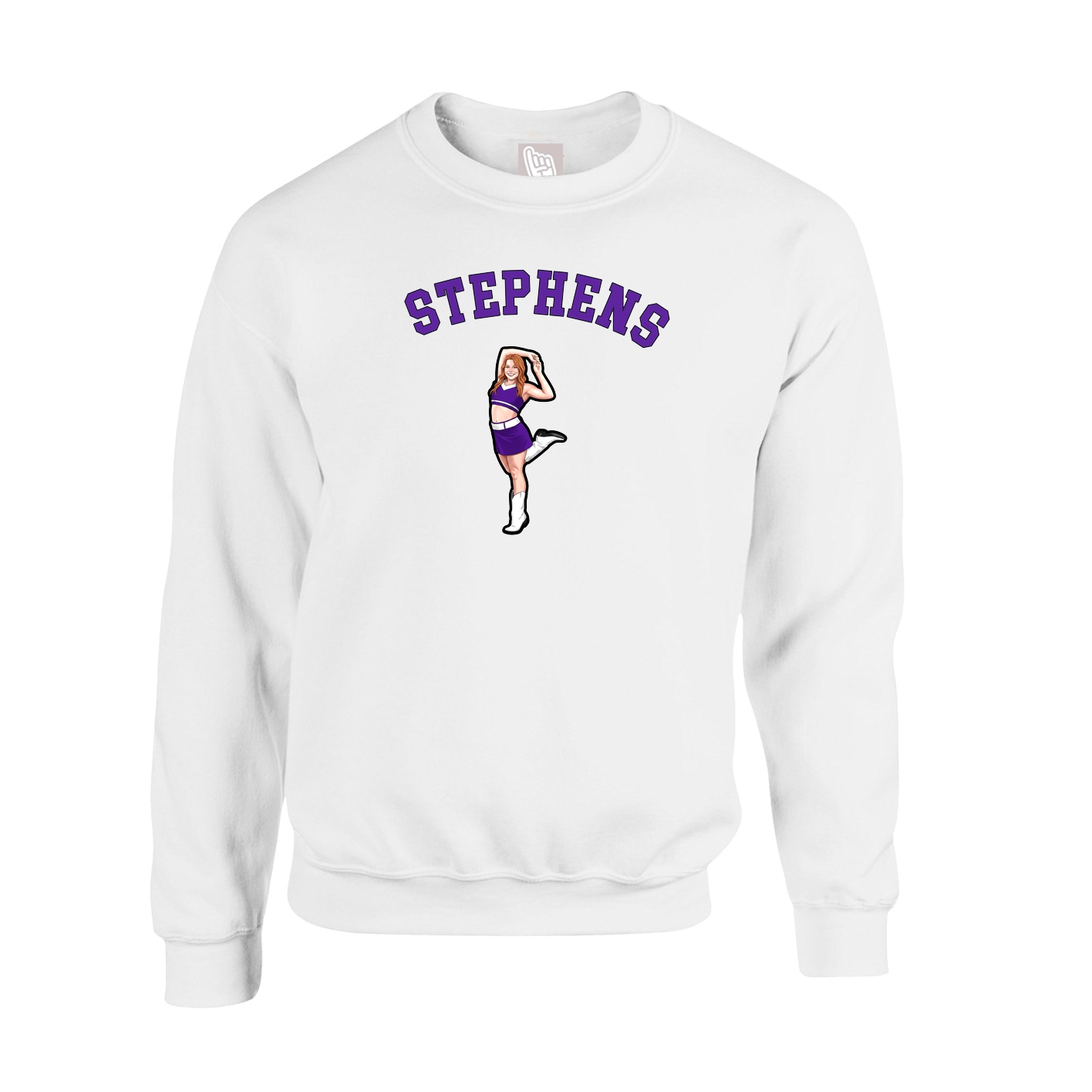 Fleece Crew — Shirsey Arch in White