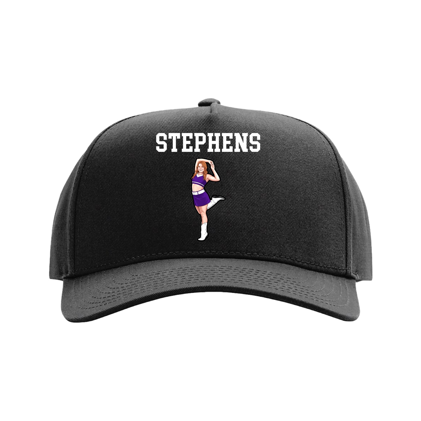 Full Fabric Five-Panel Champ Cap — Shirsey in Black