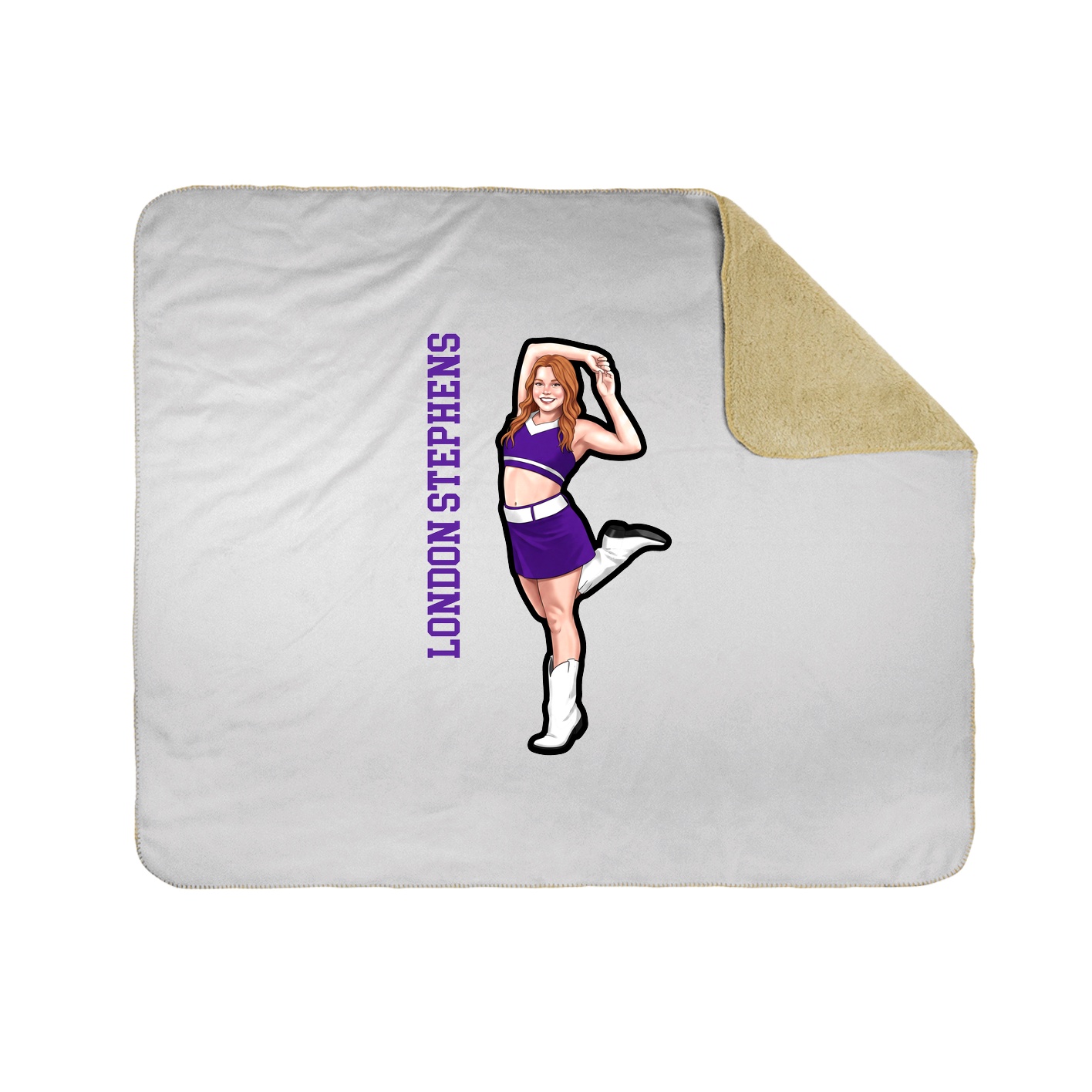 Throw Blanket — Name Vertical in White