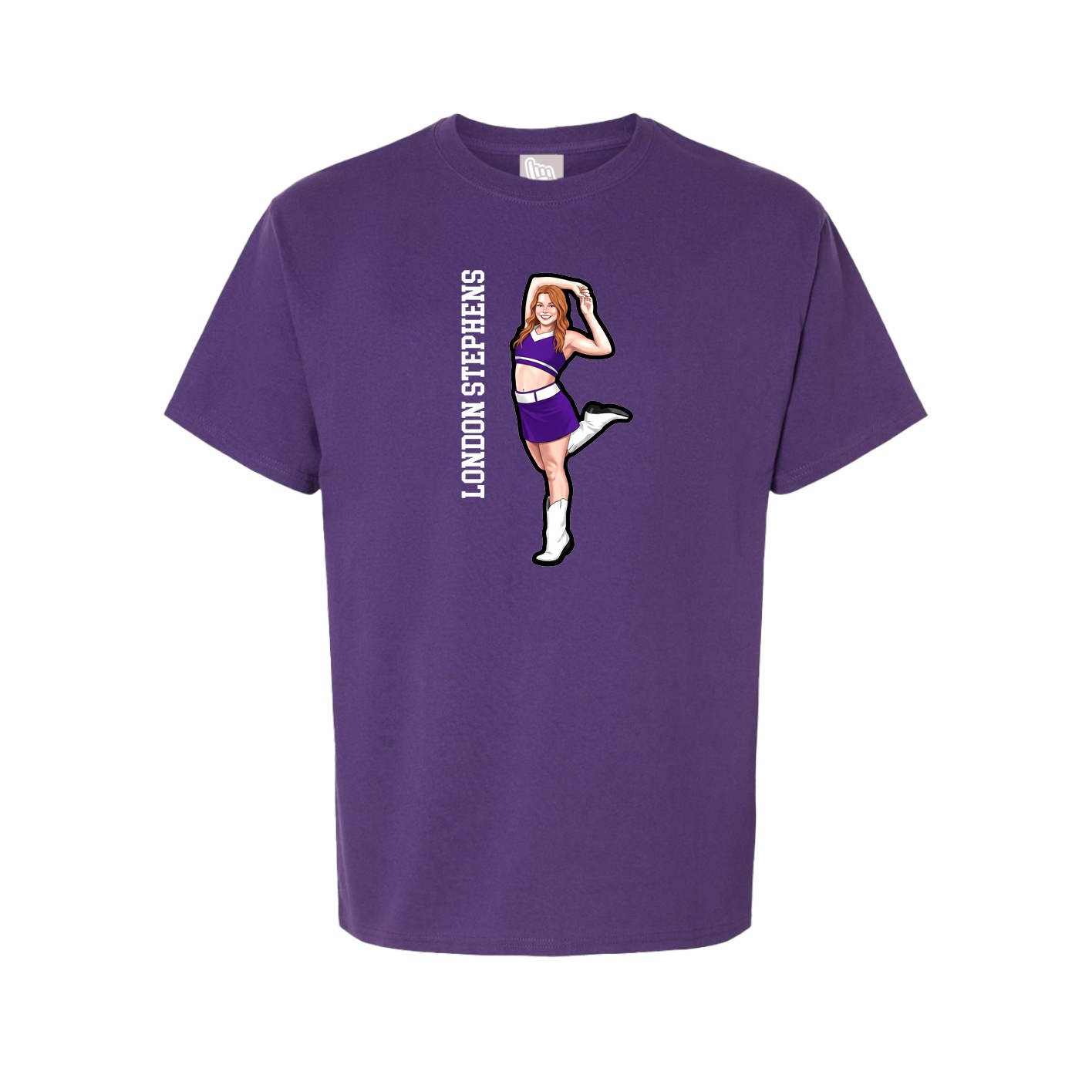 Youth Tee — Name Vertical in Purple