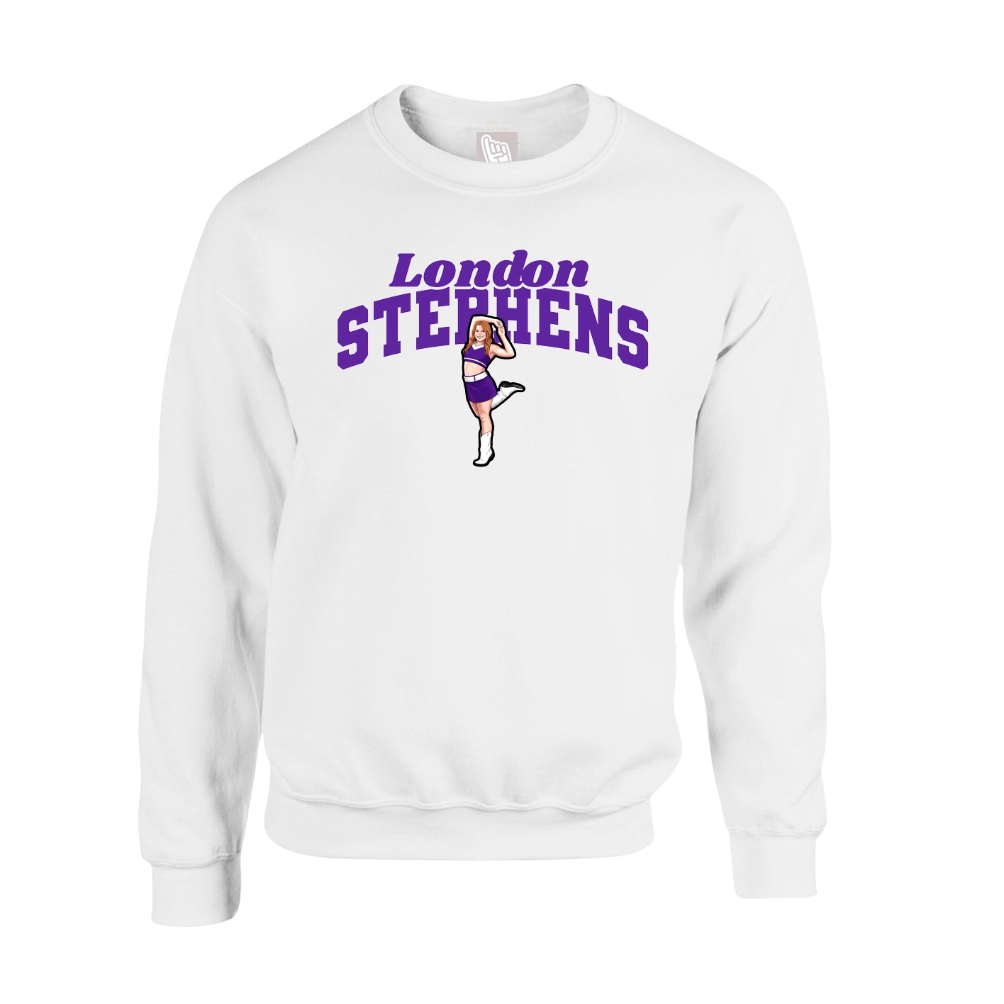 Fleece Crew — Signature Arch in White
