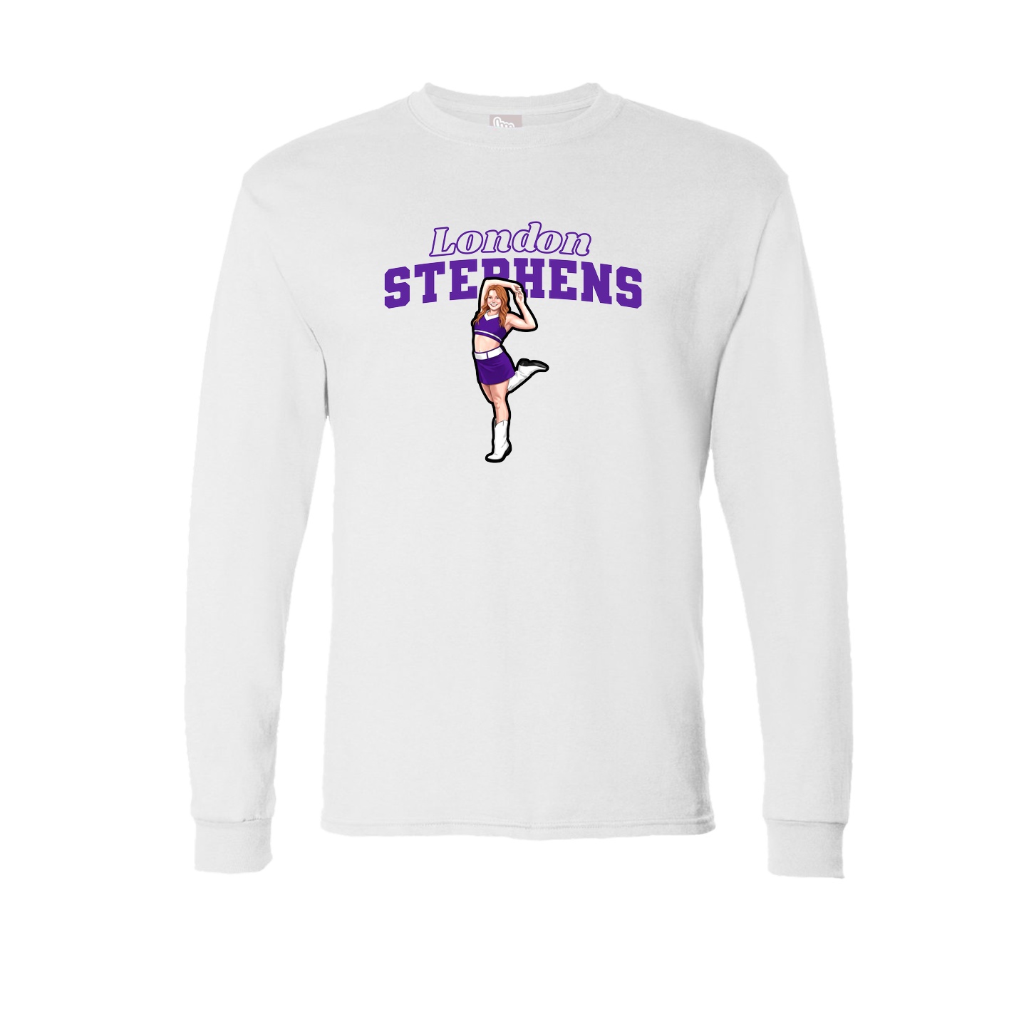 Long Sleeve Tee — Name Arch in White