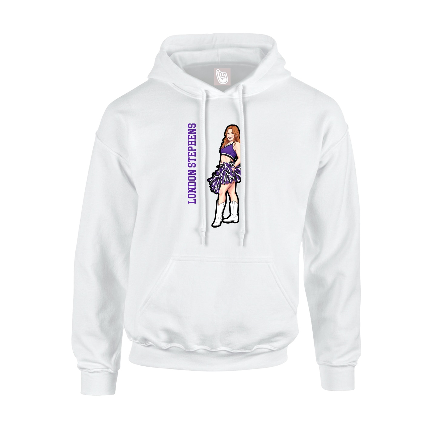 Hoodie — Name Vertical in White