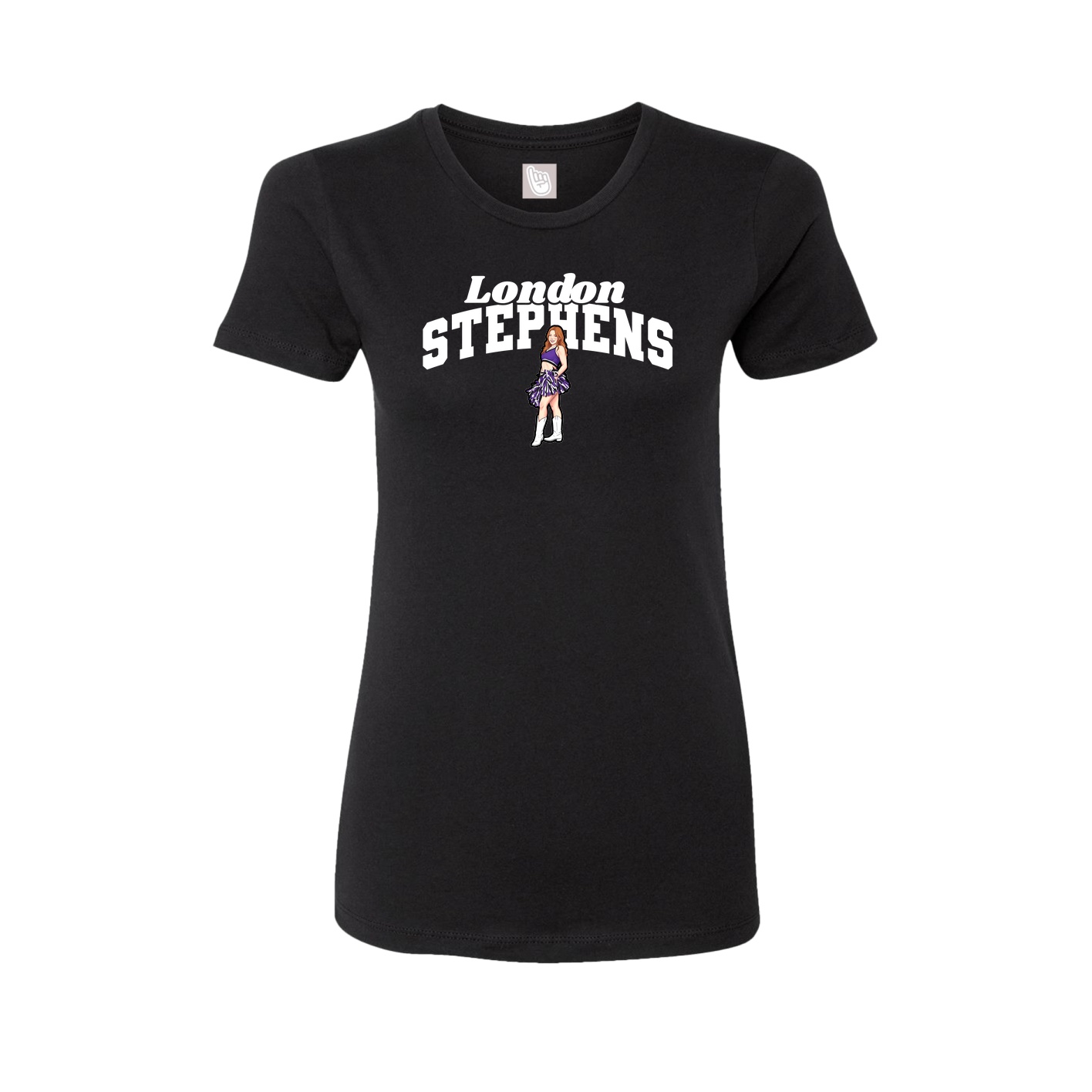 Fitted Women's Tee — Signature Arch in Black