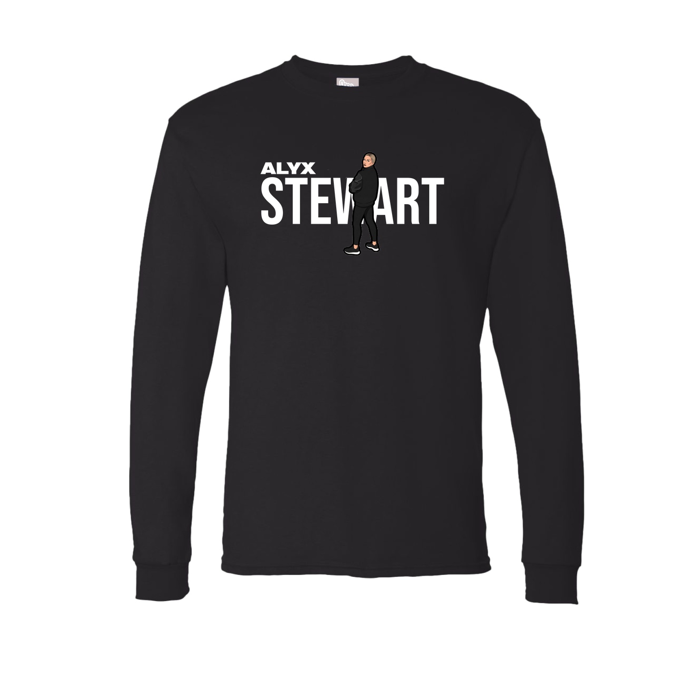 Long Sleeve Tee — Player Name in Black
