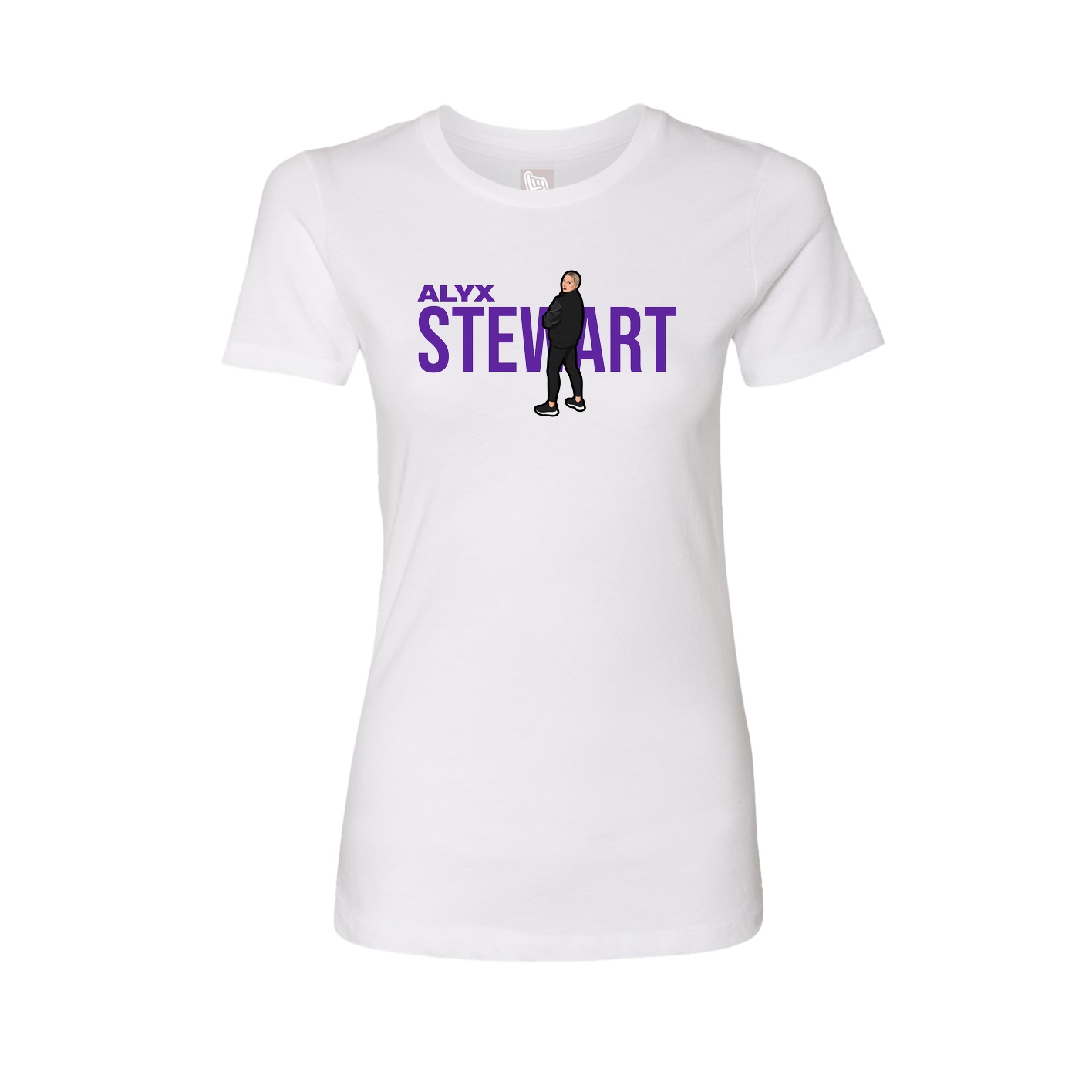 Fitted Women's Tee — Player Name in White