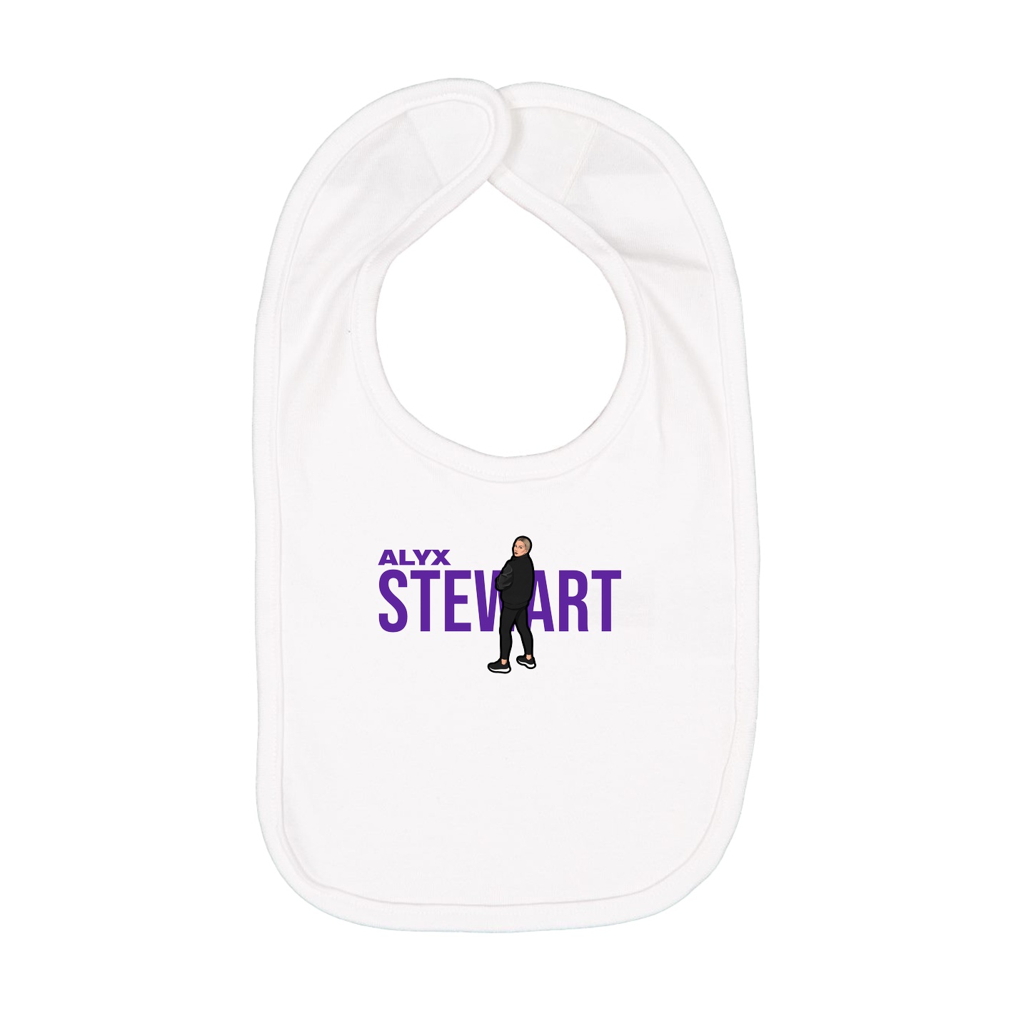 Infant Bib — Player Name in White