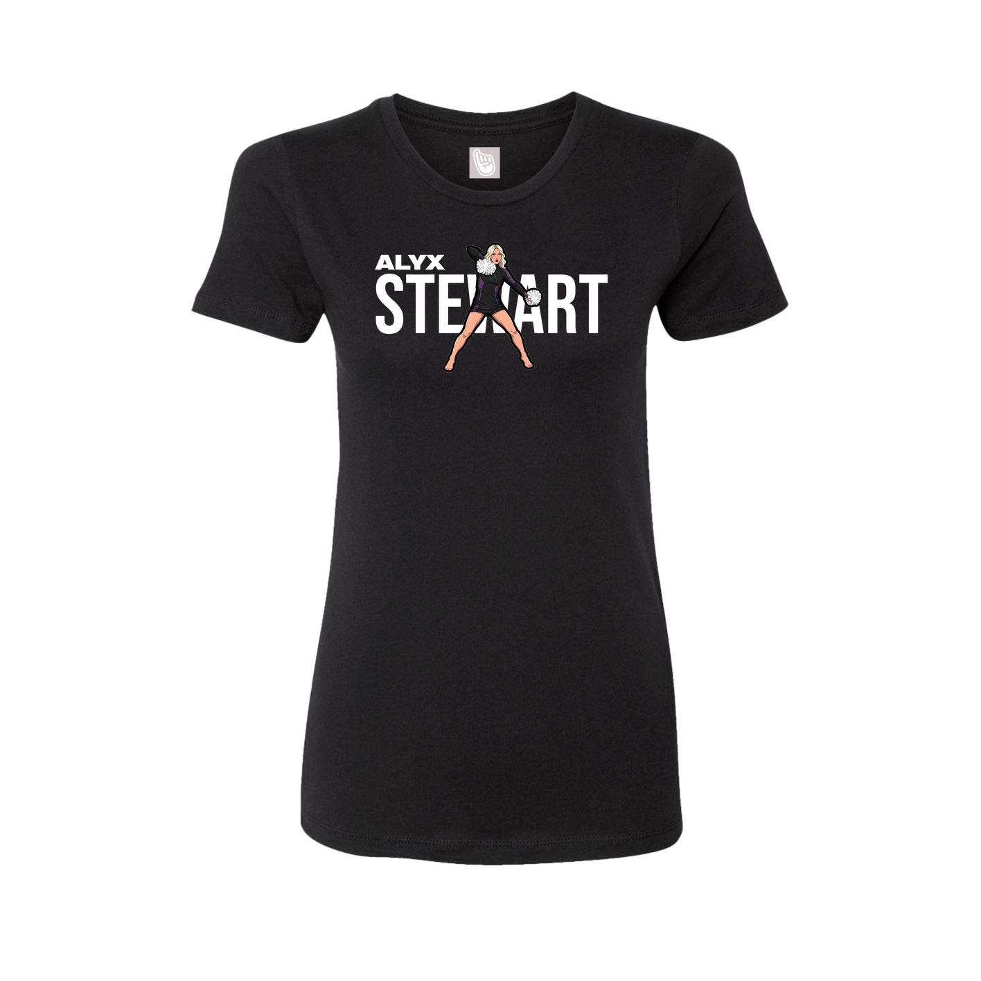 Fitted Women's Tee — Player Name in Black