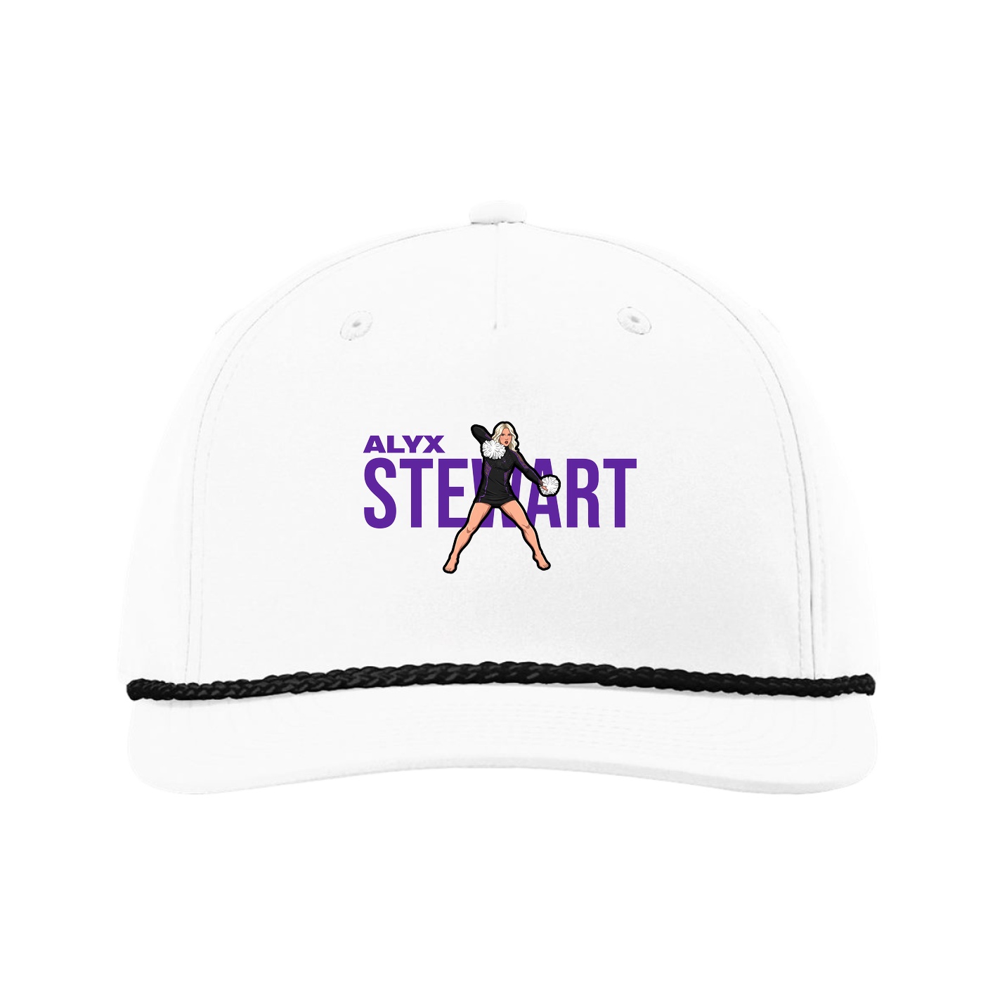 Five-Panel Classic Rope Cap — Player Name in White