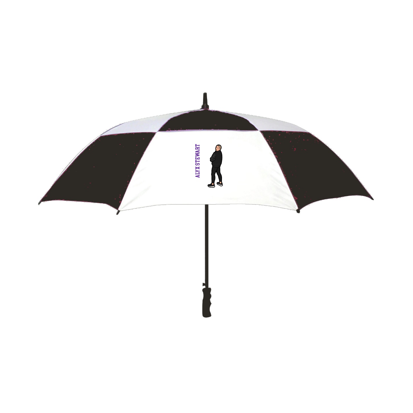 Golf Umbrella — Name Vertical in Black