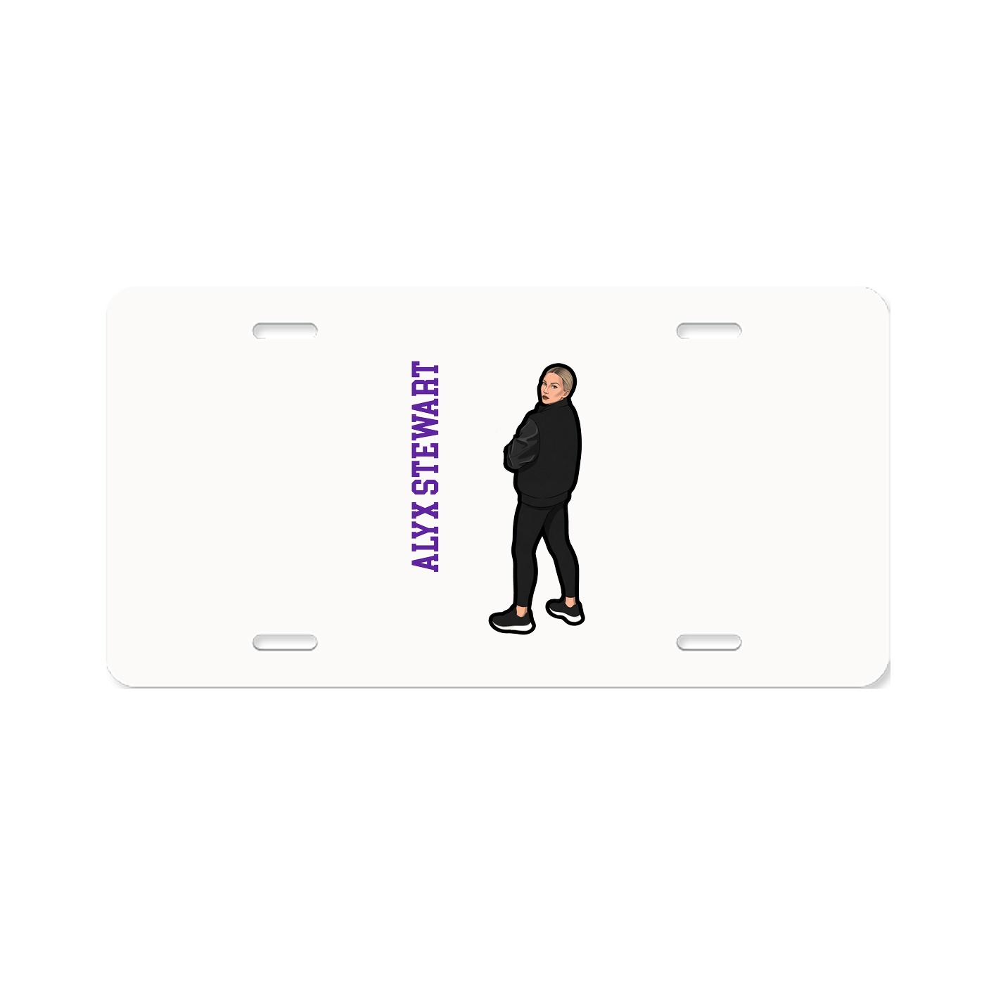 License Plate — Name Vertical in Classic