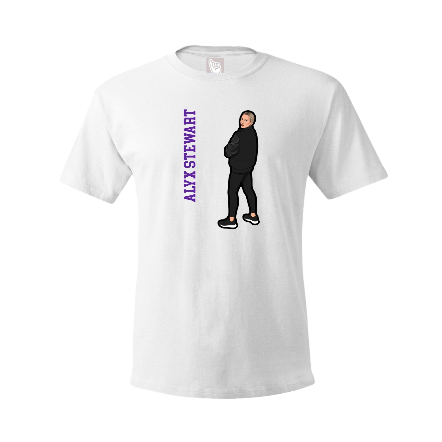 Youth Tee — Name Vertical in White