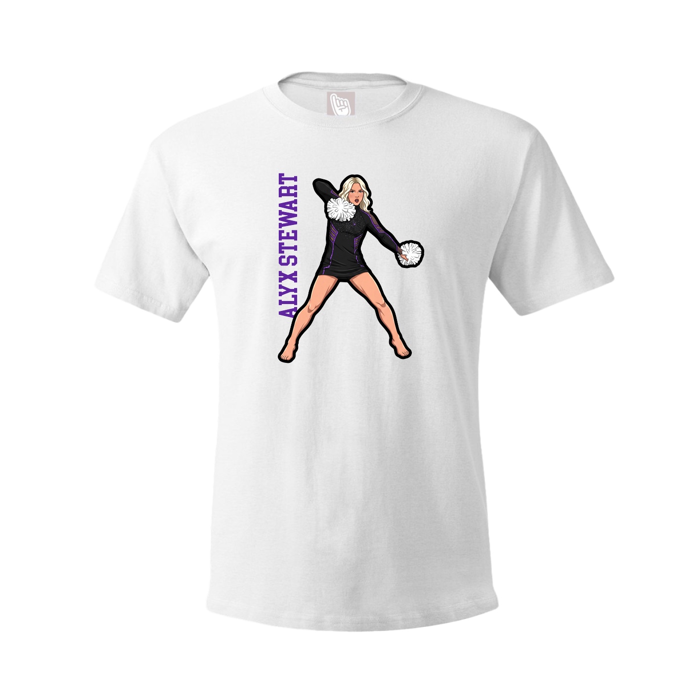 Tee — Name Vertical in White