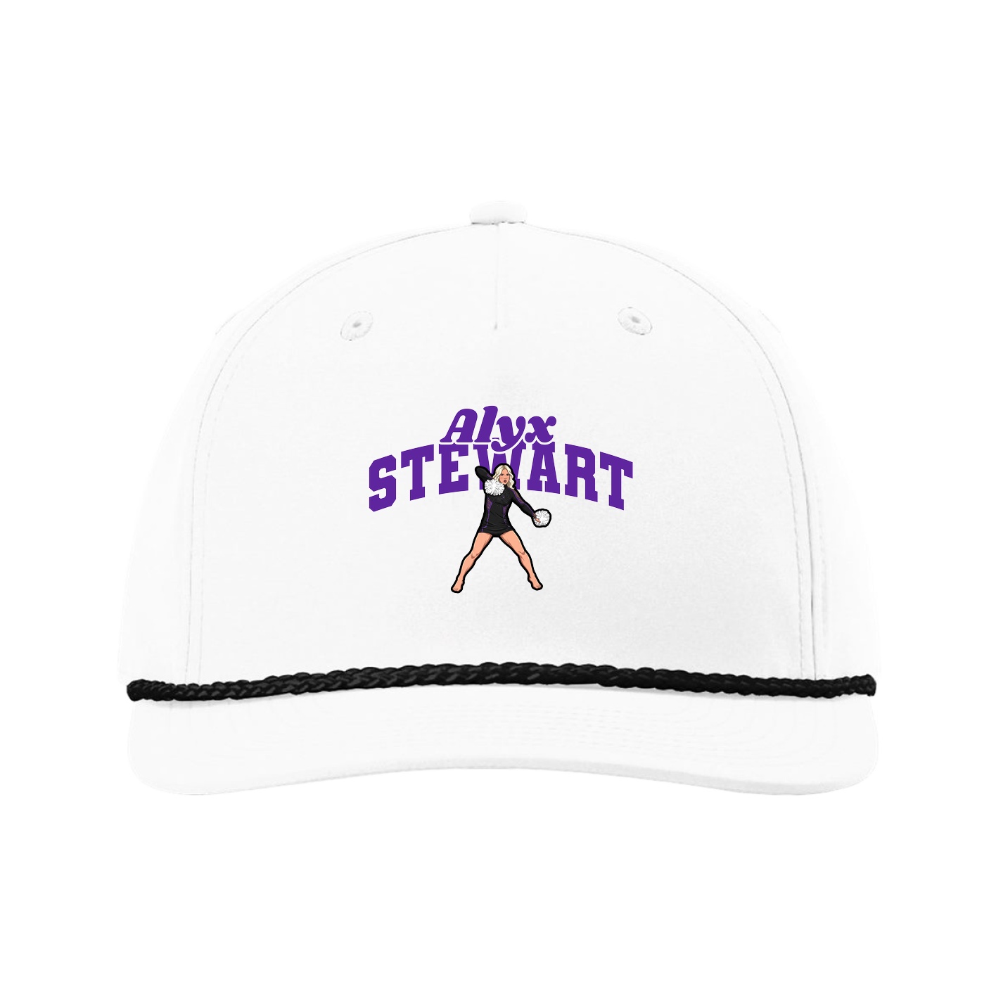 Five-Panel Classic Rope Cap — Signature Arch in White