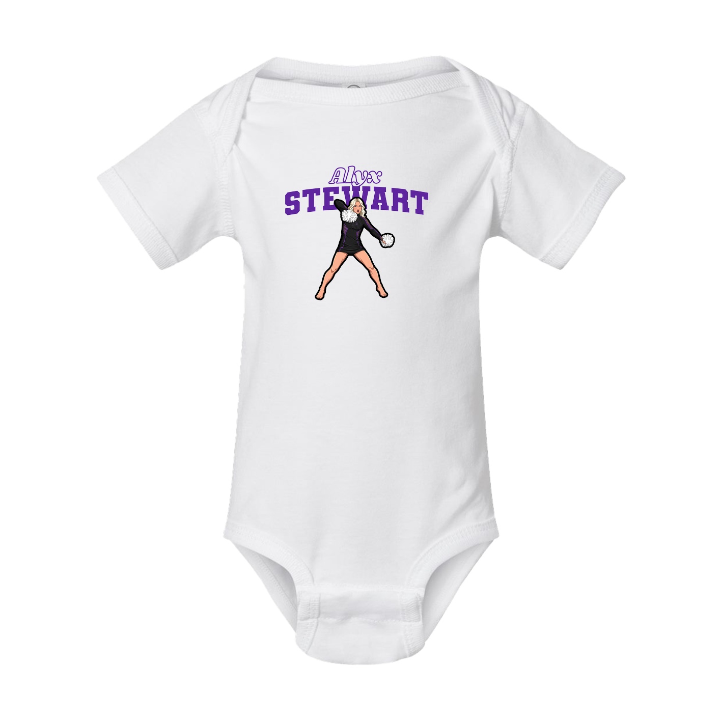 Baby Onesie — Name Arch in White
