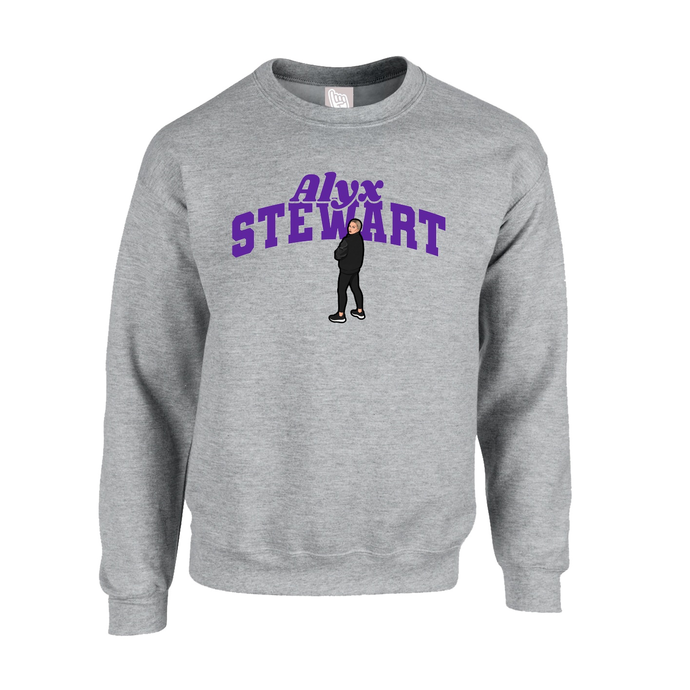 Fleece Crew — Signature Arch in Grey