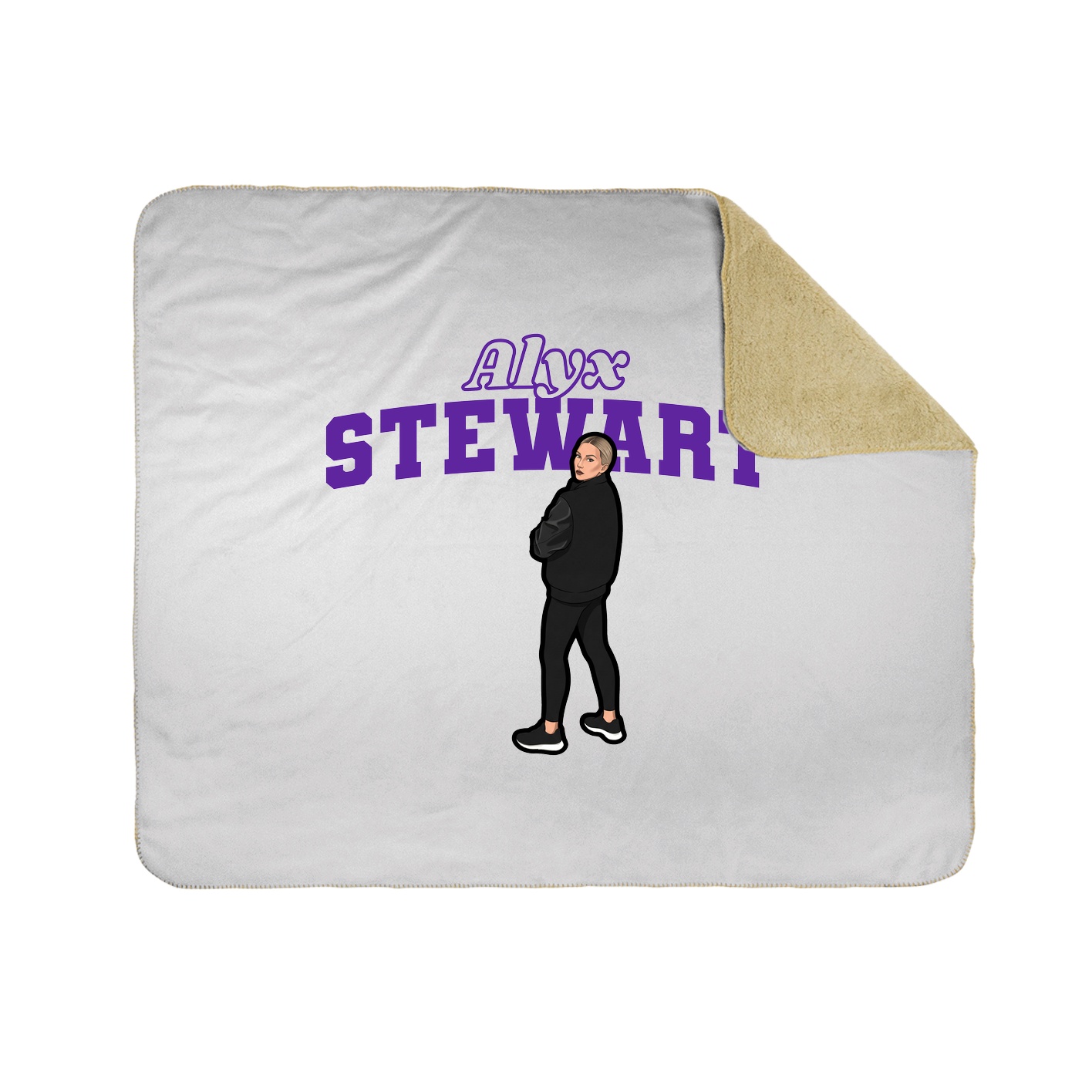 Throw Blanket — Name Arch in White
