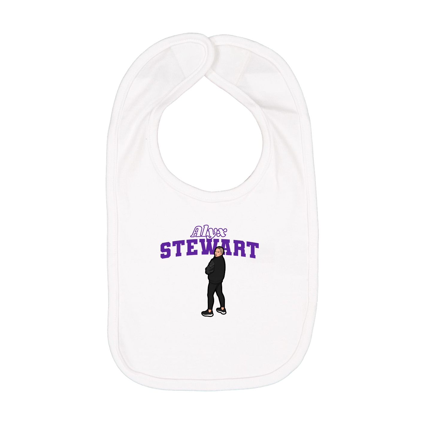 Infant Bib — Name Arch in White