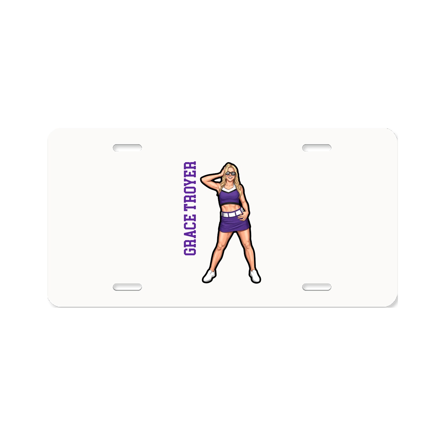 License Plate — Name Vertical in Classic