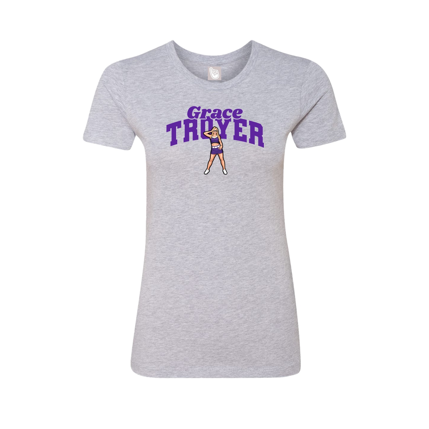 Fitted Women's Tee — Signature Arch in Grey