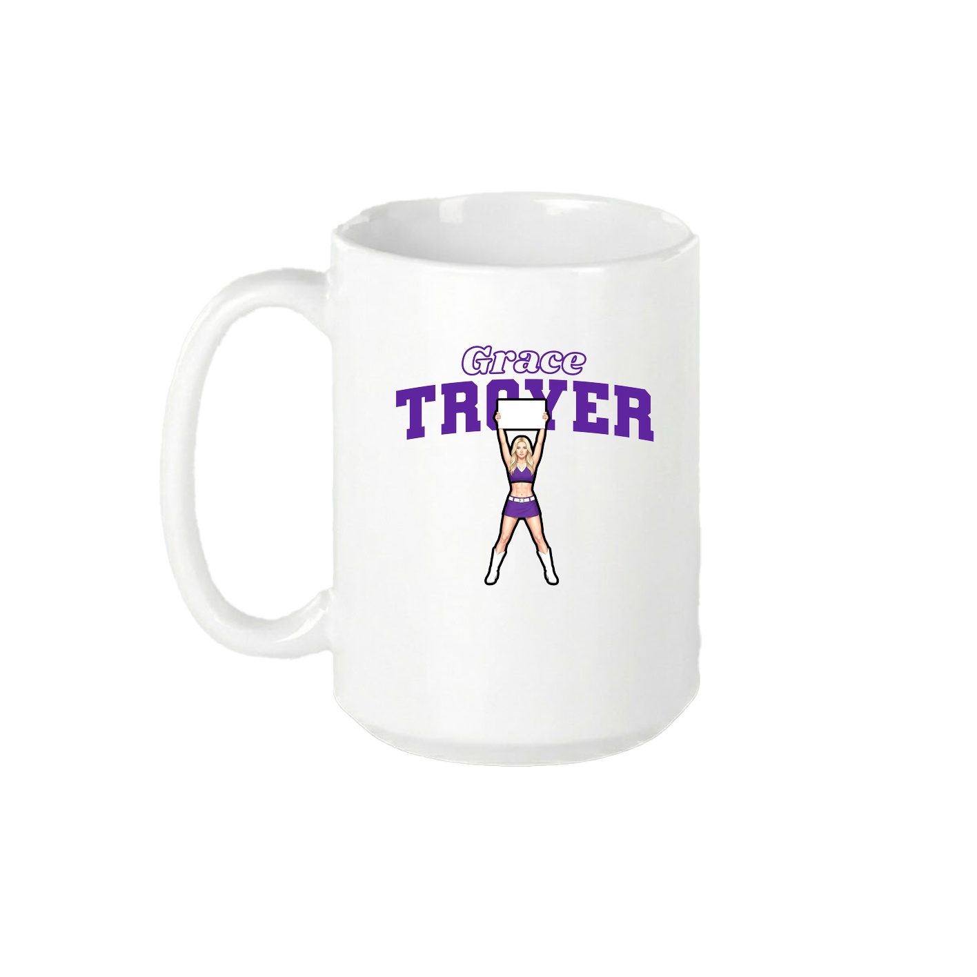 15oz Coffee Mug — Name Arch in White