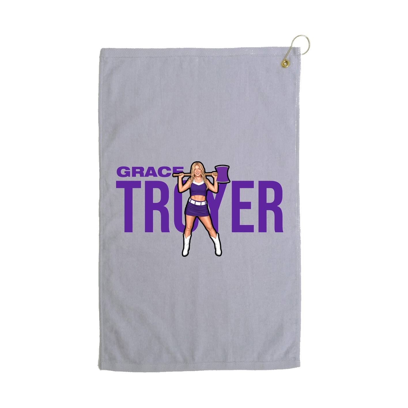 Golf Towel — Player Name in Grey