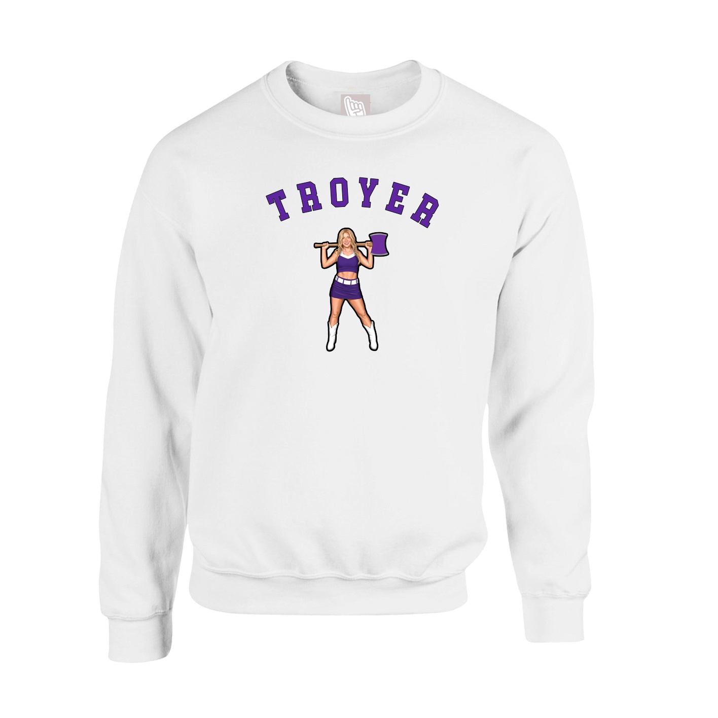 Fleece Crew — Shirsey Arch in White