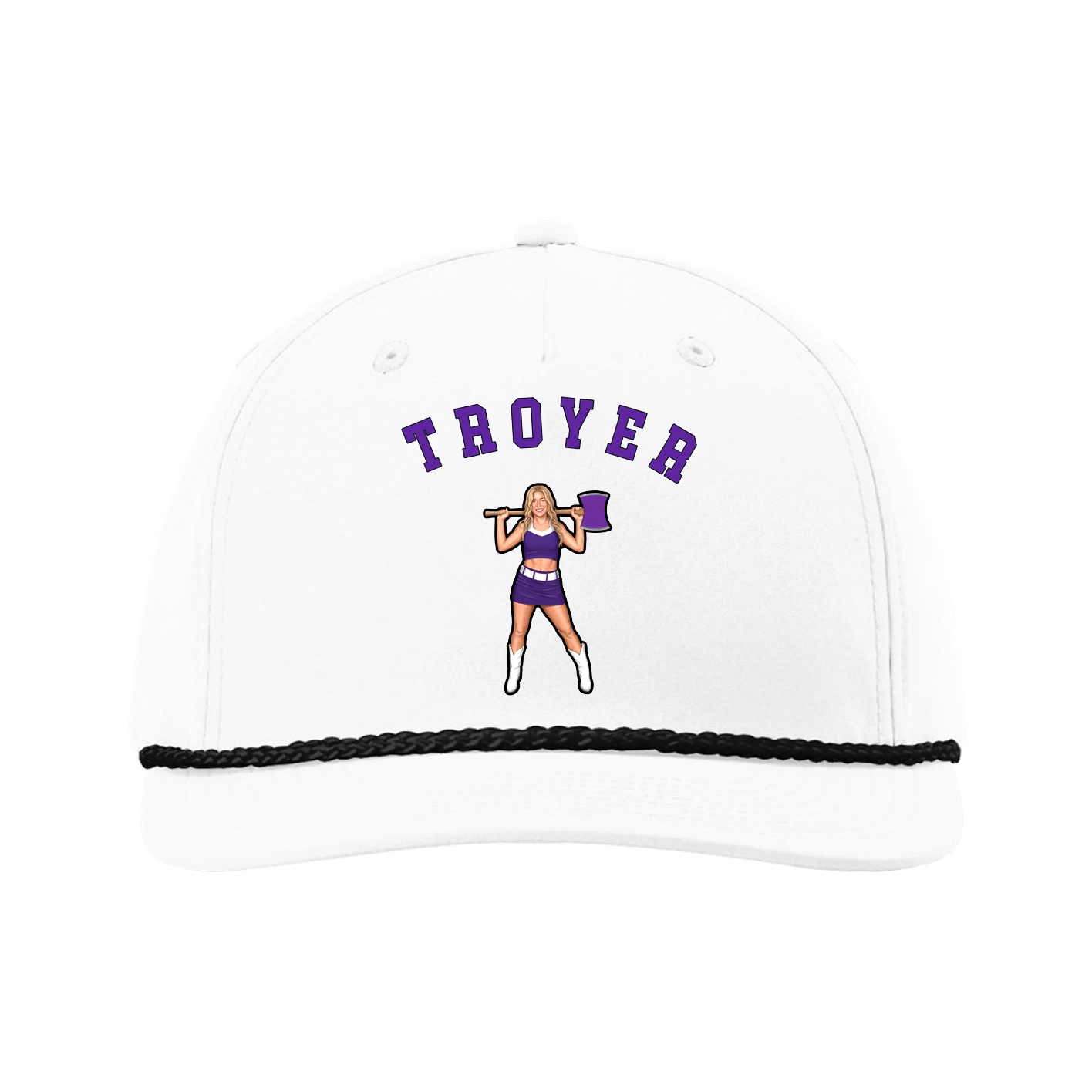 Five-Panel Classic Rope Cap — Shirsey Arch in White