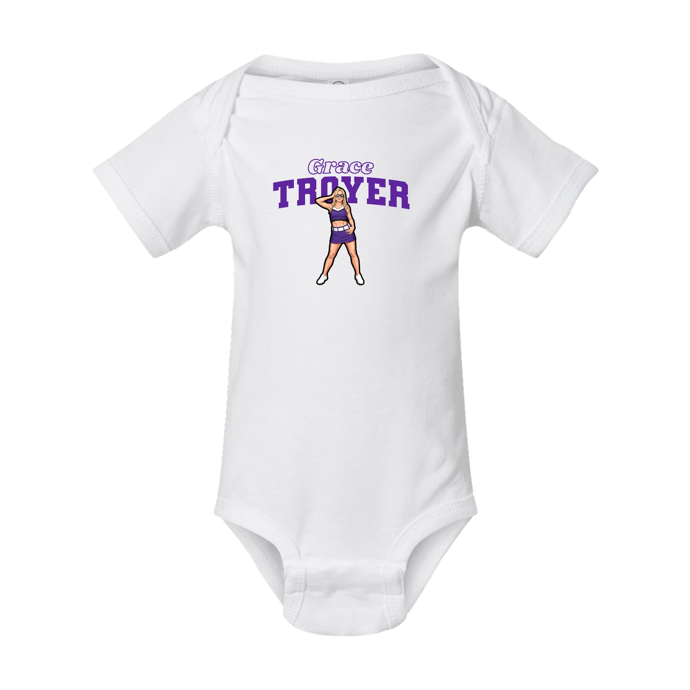 Baby Onesie — Name Arch in White