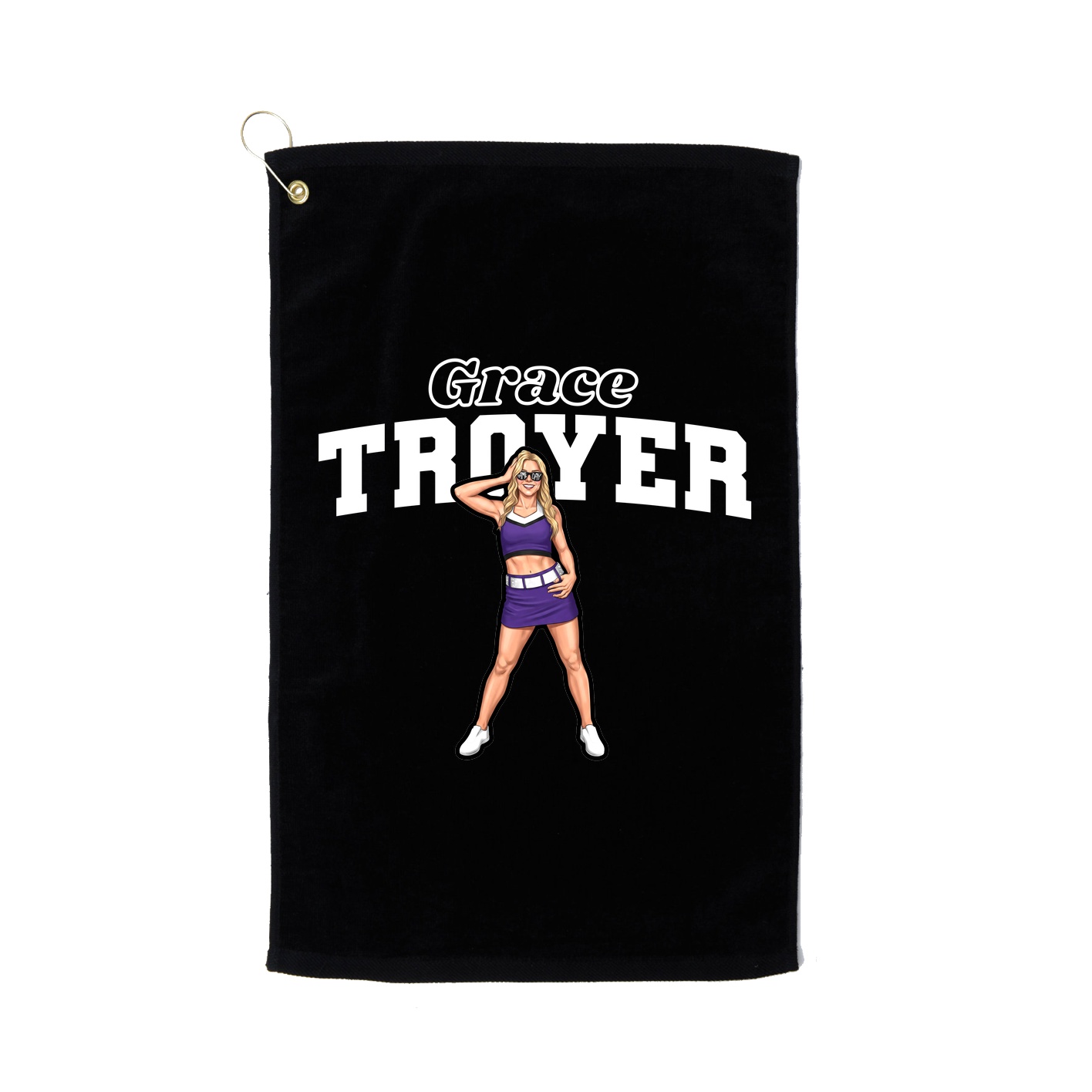 Golf Towel — Name Arch in Black