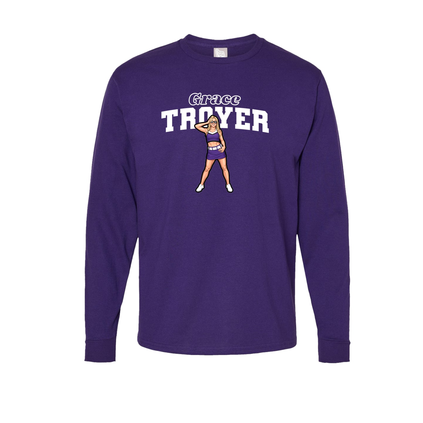 Long Sleeve Tee — Name Arch in Purple