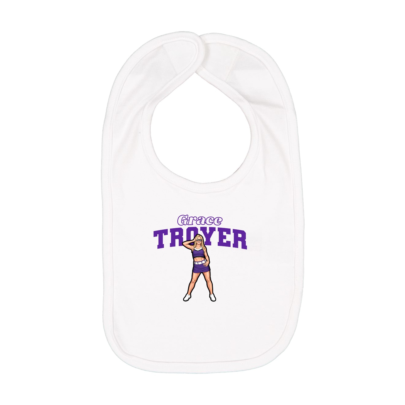 Infant Bib — Name Arch in White