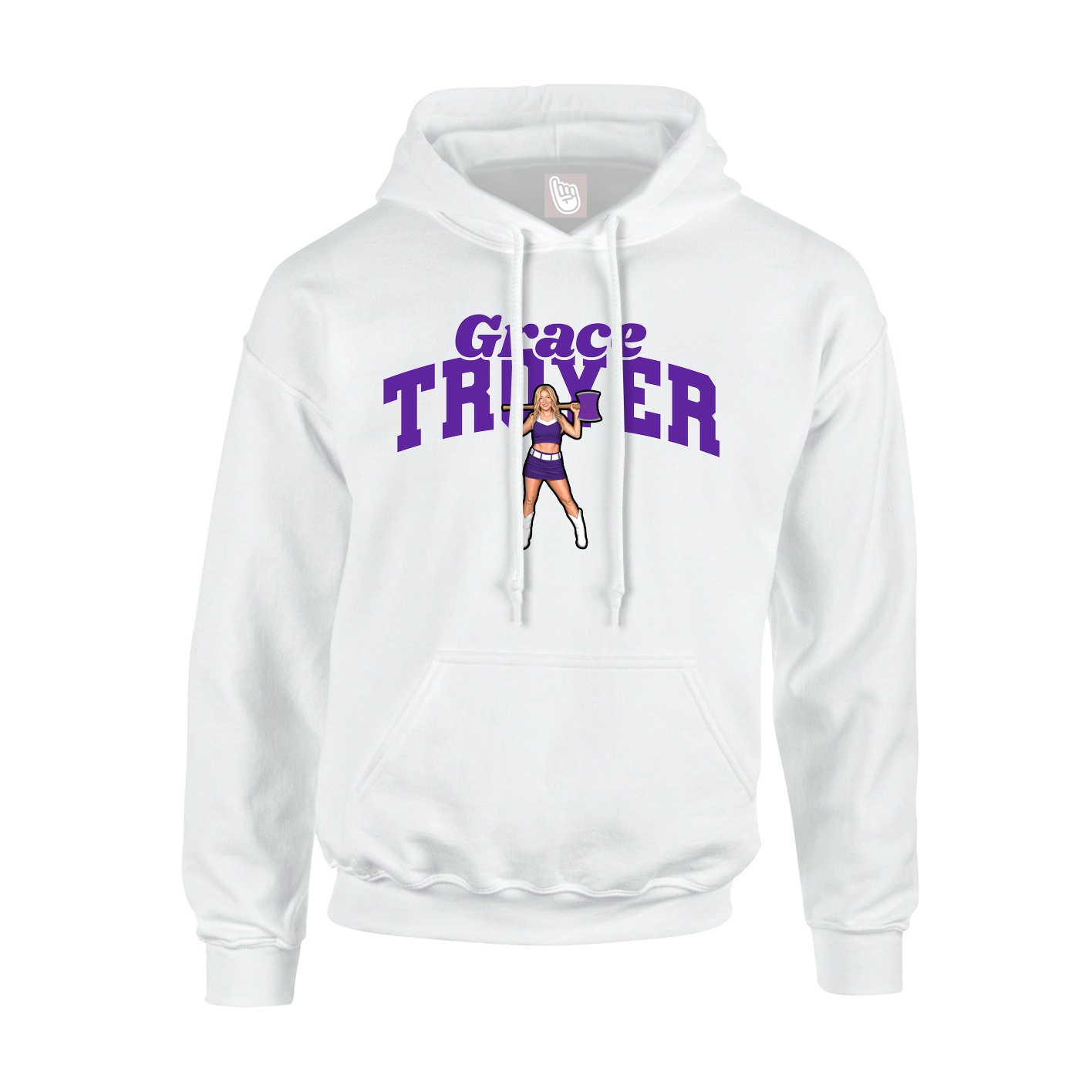 Hoodie — Signature Arch in White