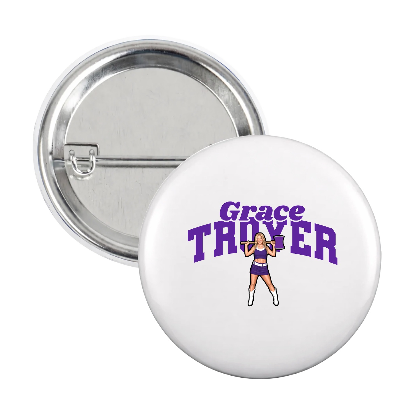 Game Day Button — Signature Arch in White