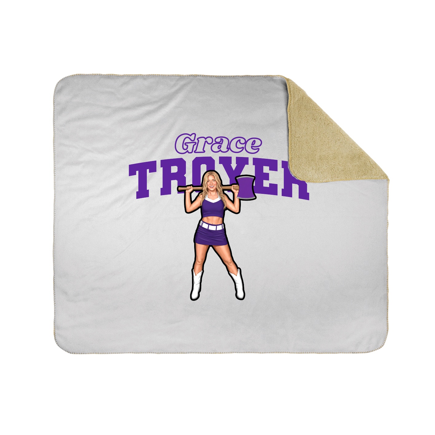 Throw Blanket — Name Arch in White