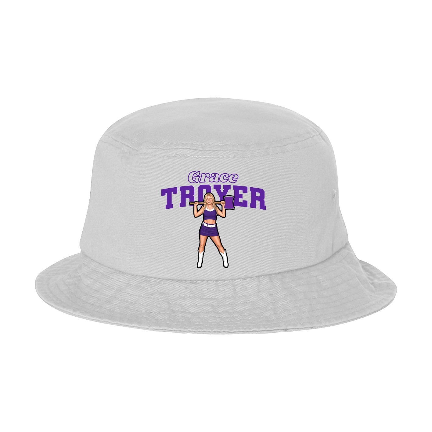 Bucket Cap — Name Arch in White