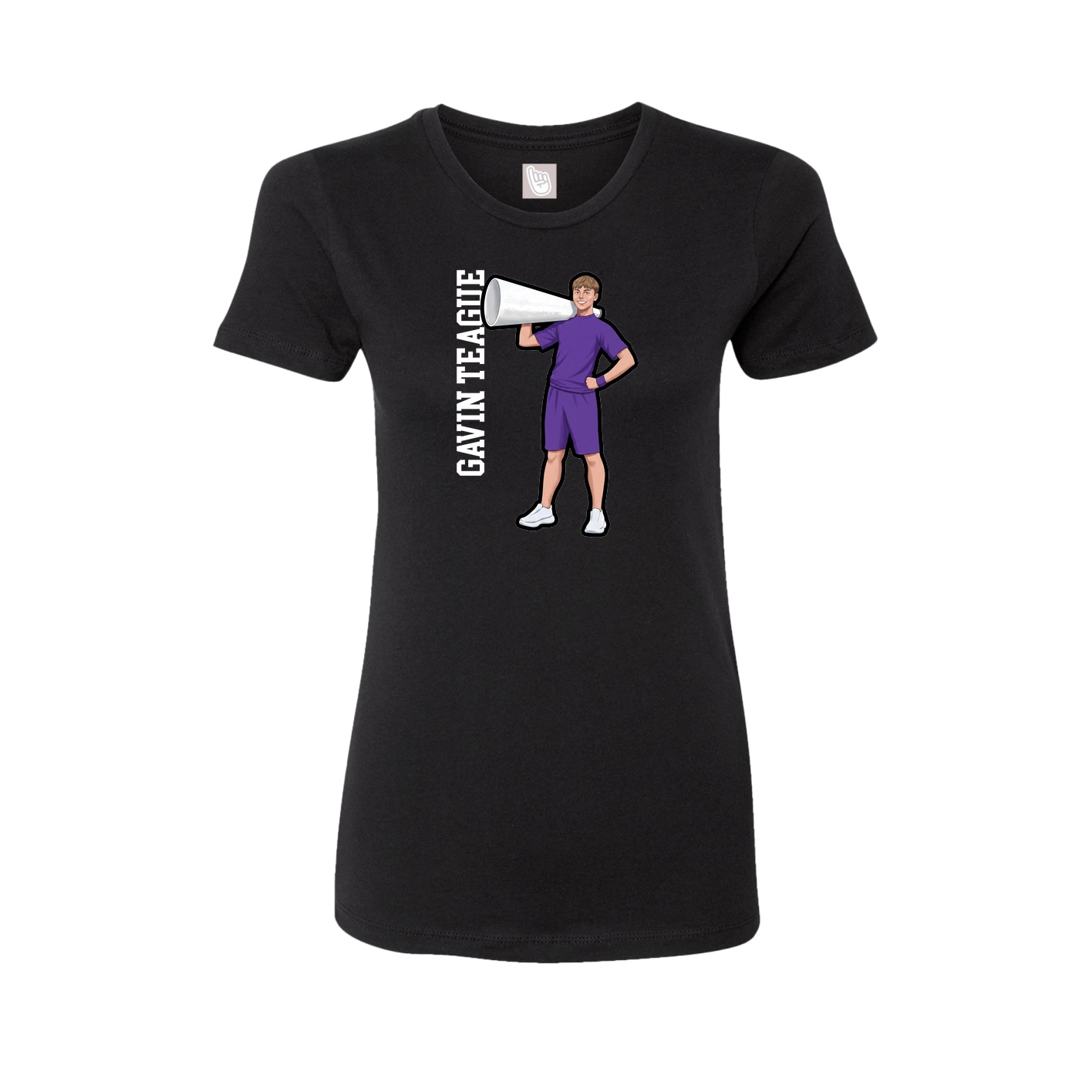Fitted Women's Tee — Name Vertical in Black