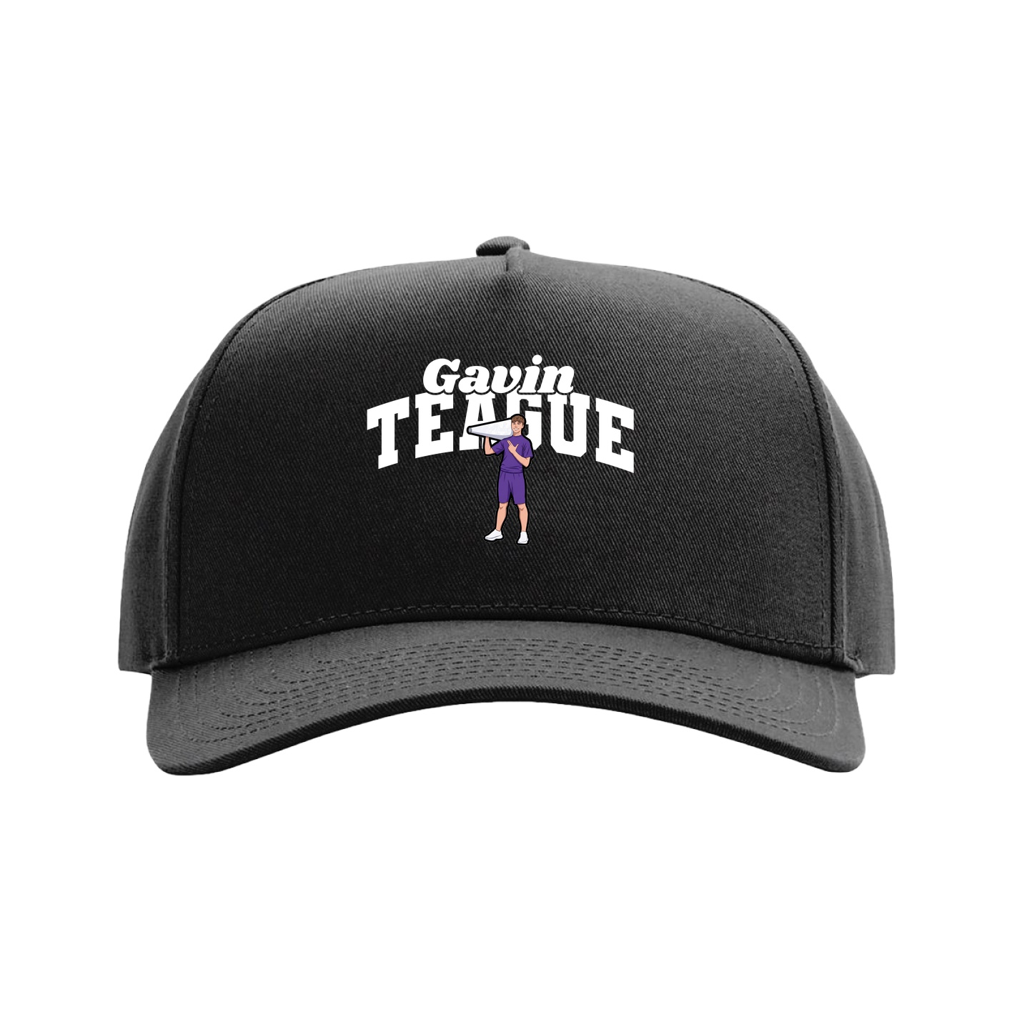 Full Fabric Five-Panel Champ Cap — Signature Arch in Black