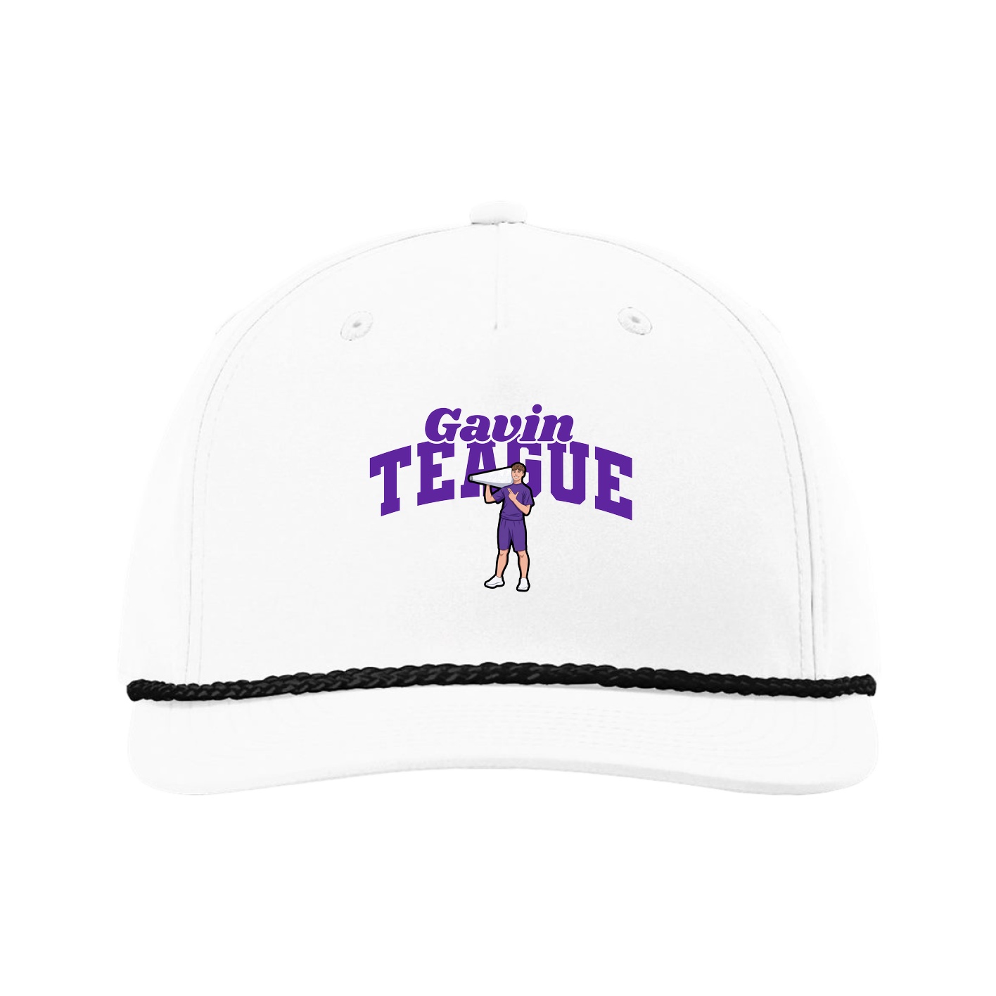 Five-Panel Classic Rope Cap — Signature Arch in White