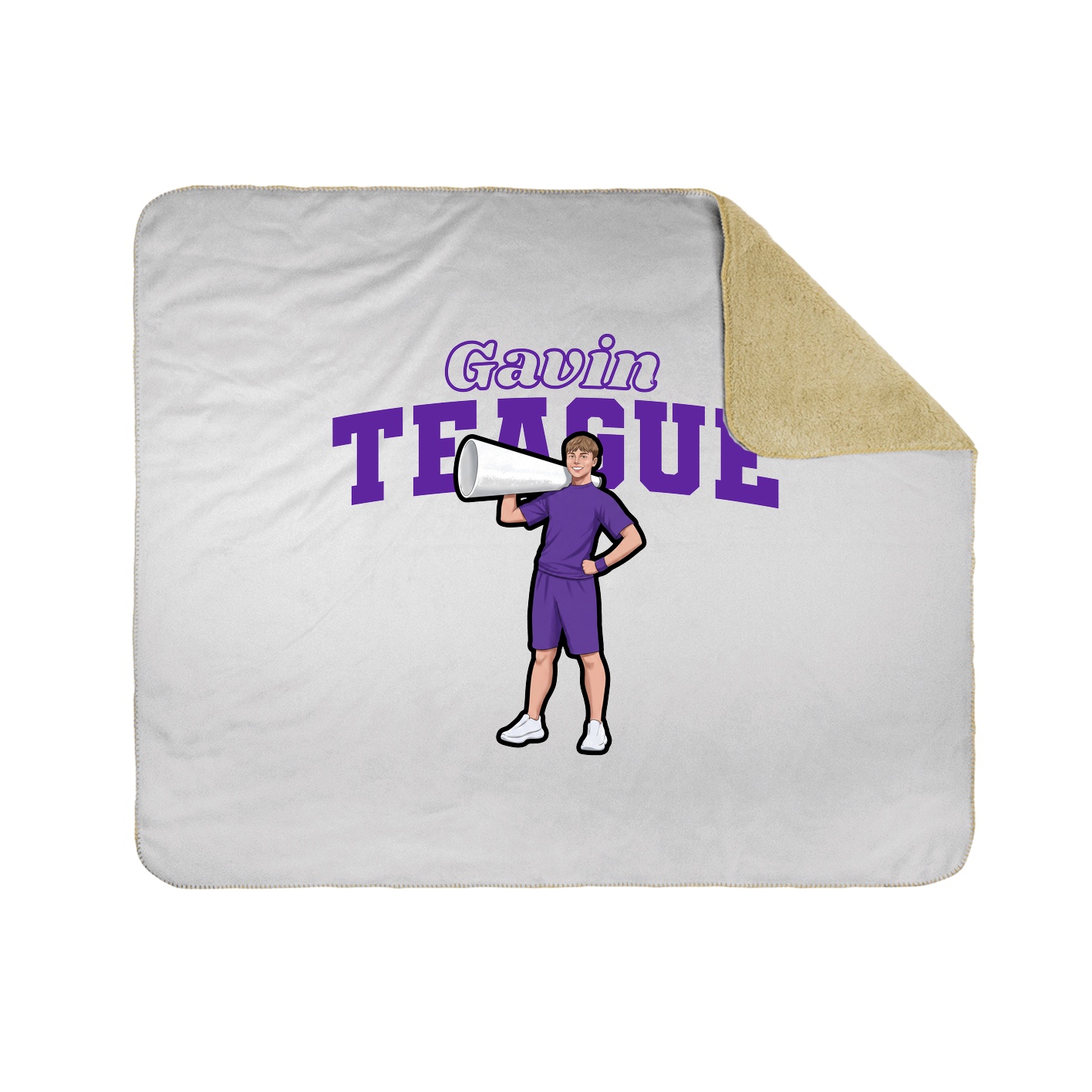 Throw Blanket — Name Arch in White